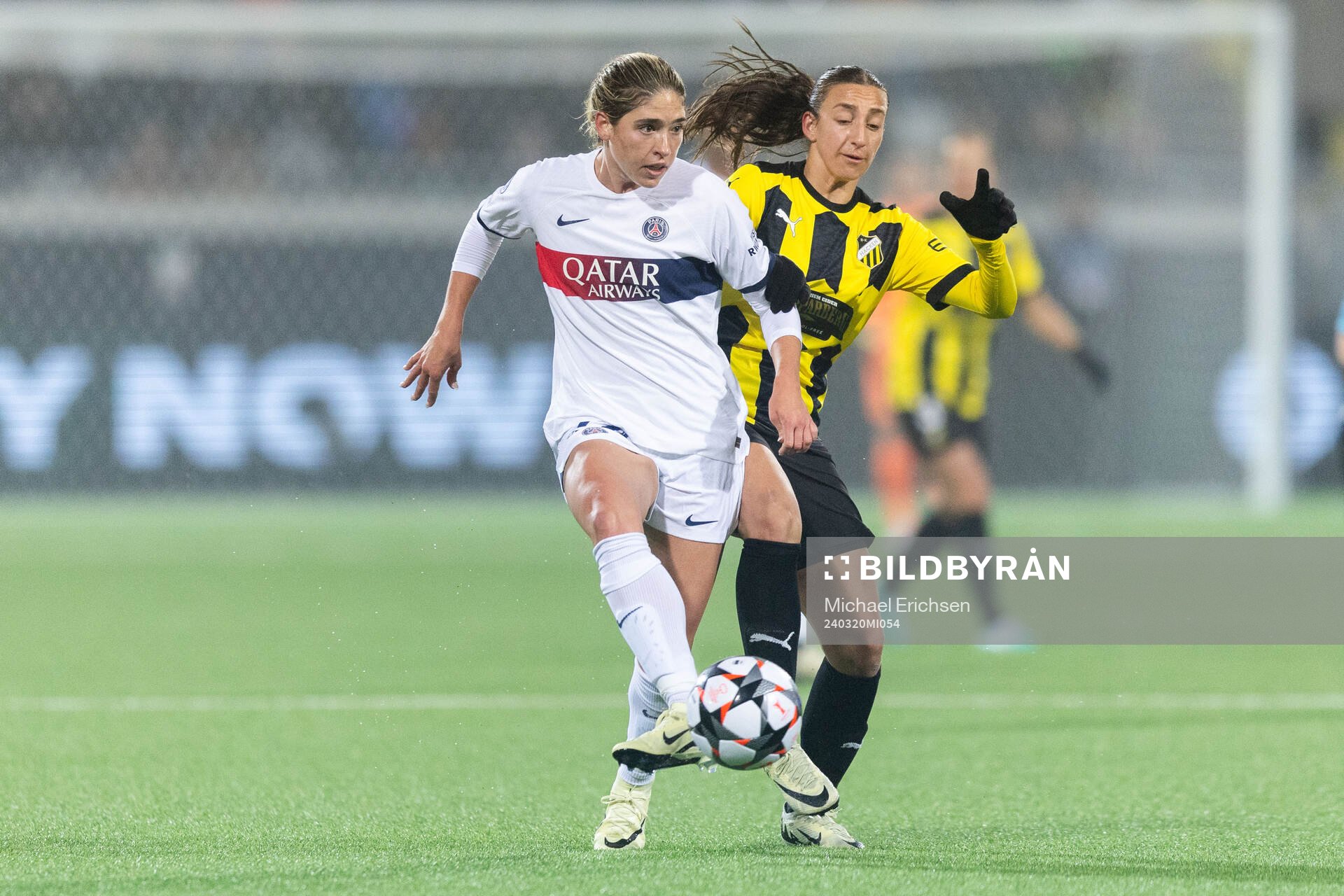 Korbin Albert of Paris Saint Germain and Rusul Rosa Kafaji