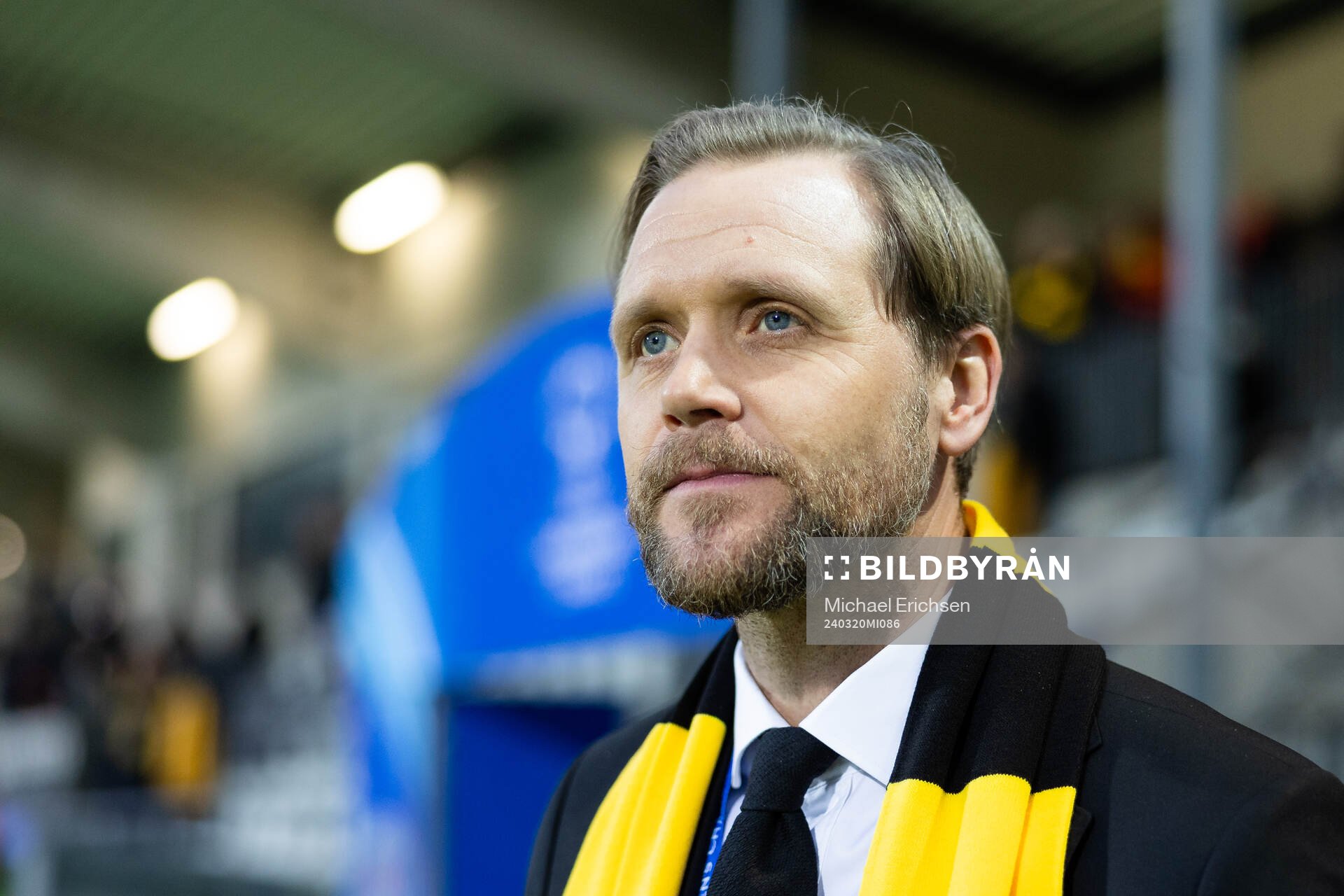 Club manager Marcus Jodin ahead of the UEFA Women's Champions League football match between Häcken and Paris Saint Germain on March 20, 2024 in Göteborg.