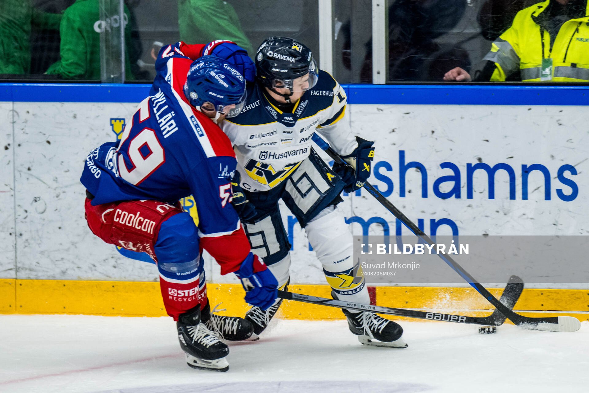 Oskarshamns Anton Mylläri och HV71s Isac Brännström