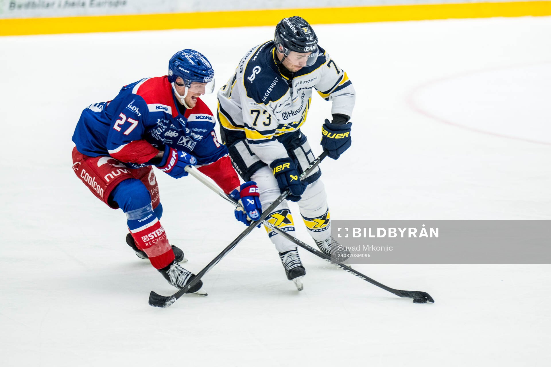 Oskarshamns Austin Wagner och HV71s Nick Shore