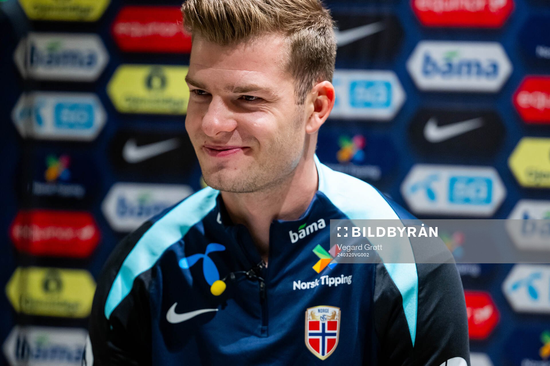 Alexander Sørloth of the Norwegian national football team