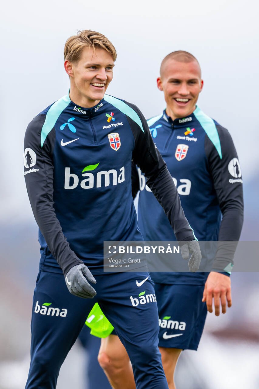Martin Ødegaard and Leo Skiri Østigård of the Norwegian