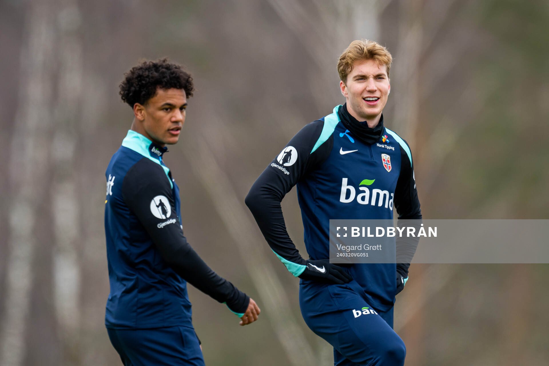 Oscar Bobb and Kristian Thorstvedt of the Norwegian
