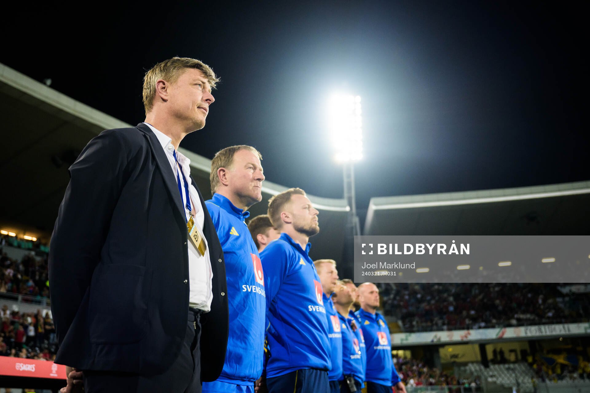 Head coach Jon Dahl Tomasson of Sweden ahead of the international friendly football match between Portugal and Sweden on March 21, 2024 in Guimaraes.