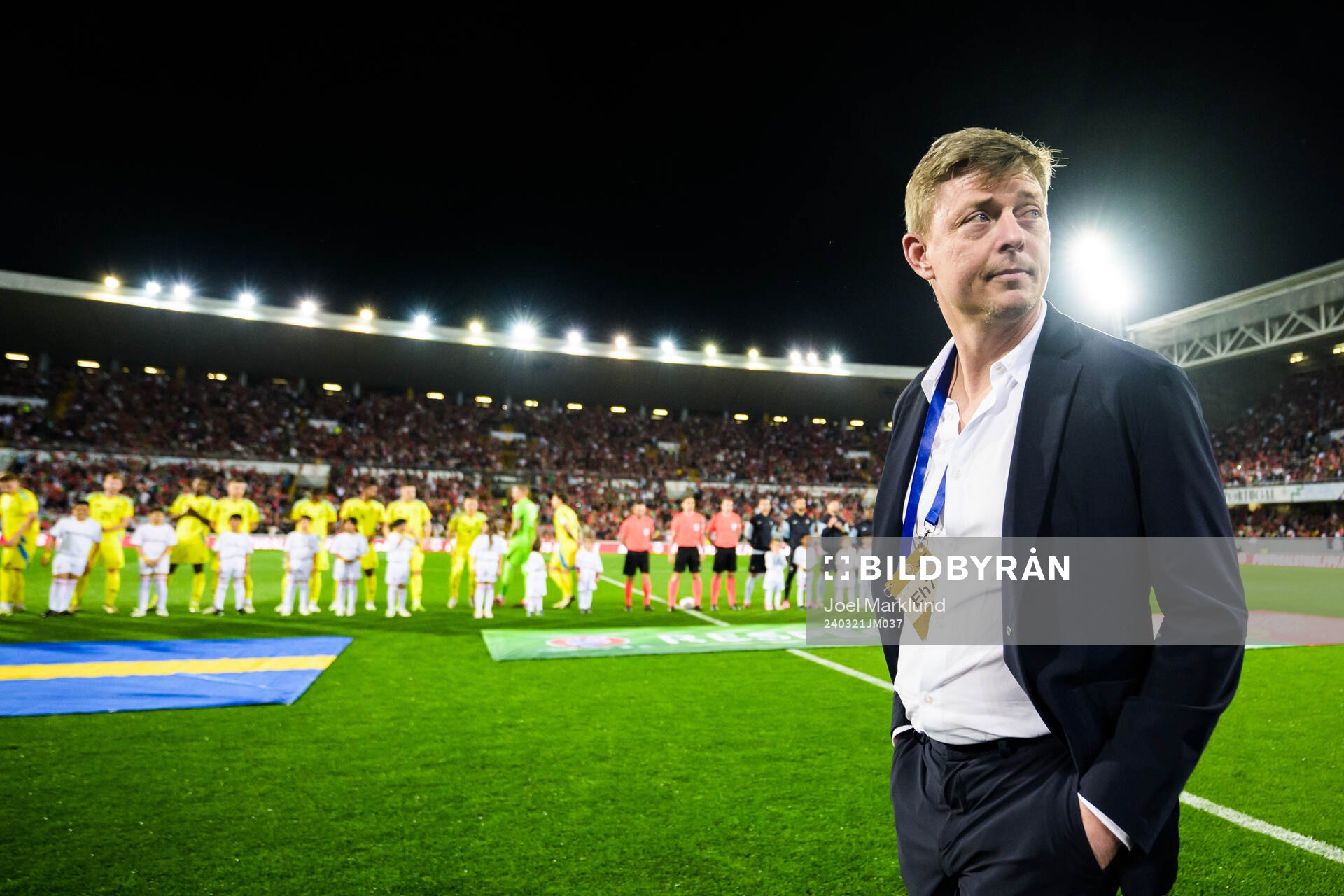 Head coach Jon Dahl Tomasson of Sweden ahead of the international friendly football match between Portugal and Sweden on March 21, 2024 in Guimaraes.
