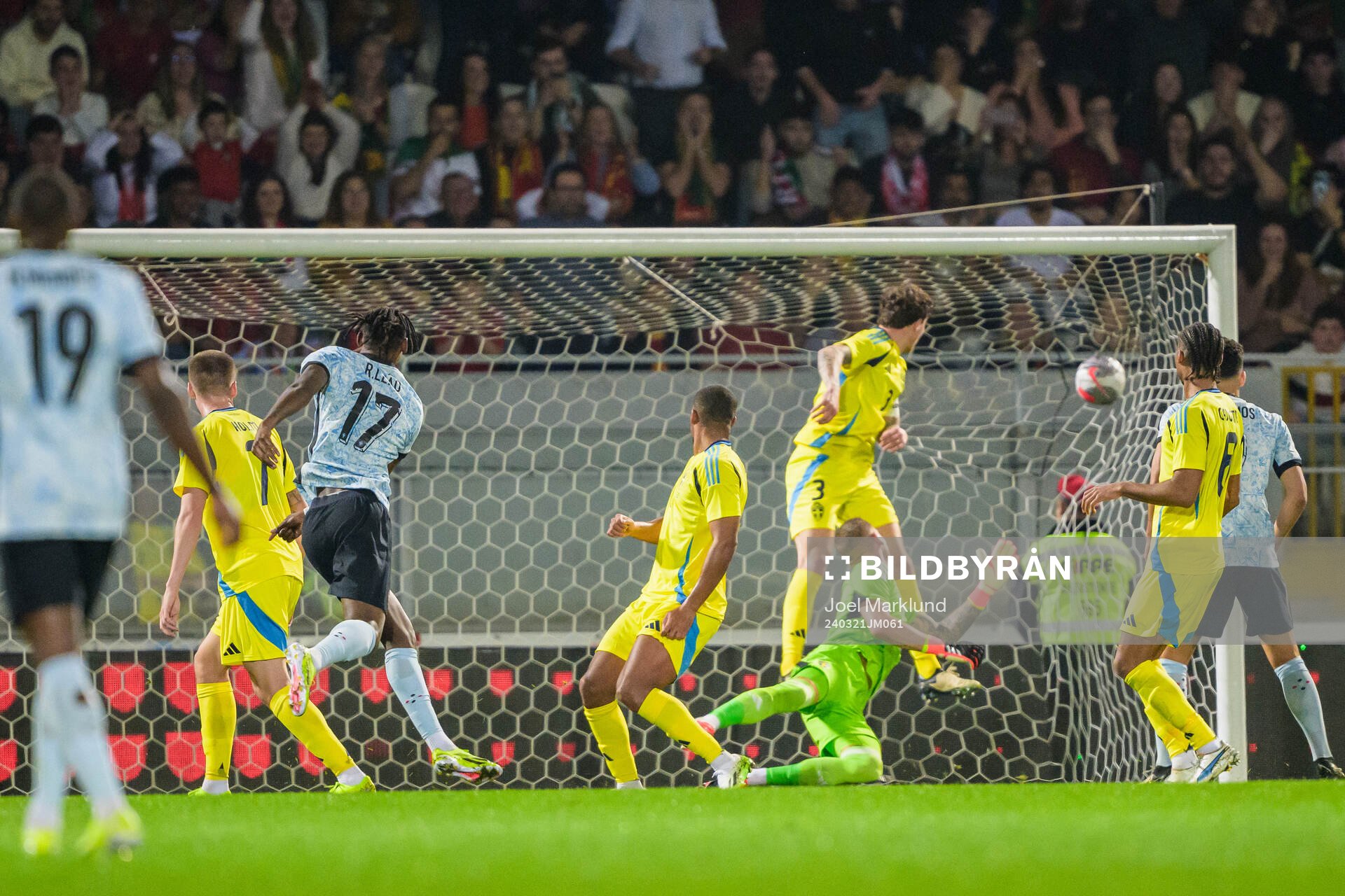 Rafael Leao of Portugal scores the 1-0 goal against