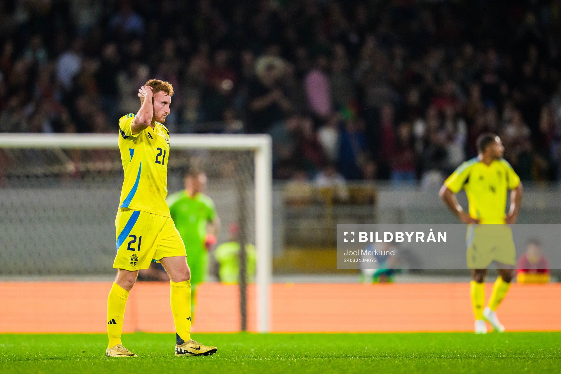 Dejan Kulusevski of Sweden looks dejected