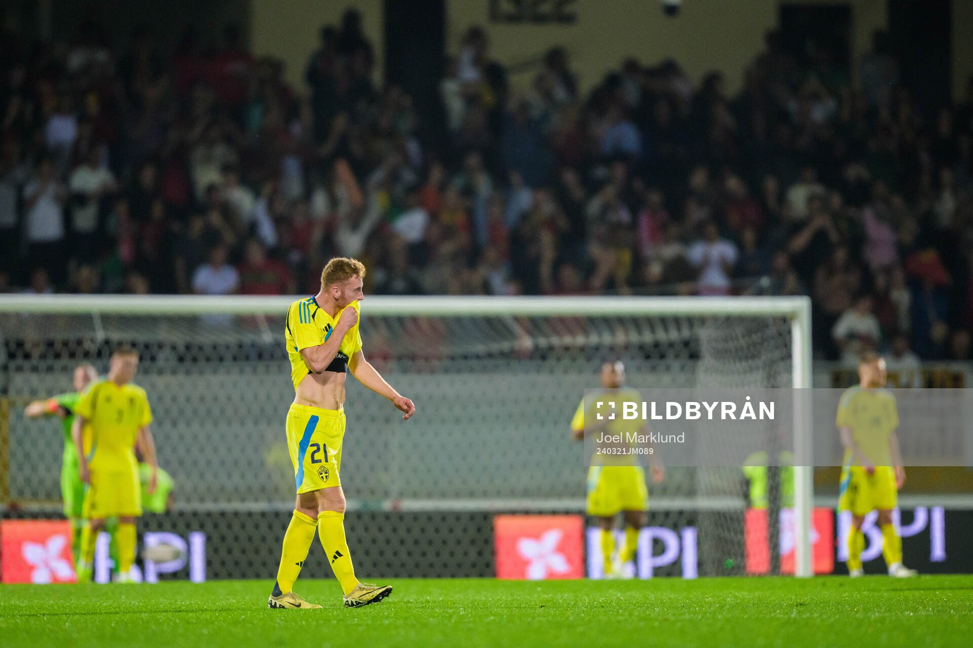 Dejan Kulusevski of Sweden looks dejected