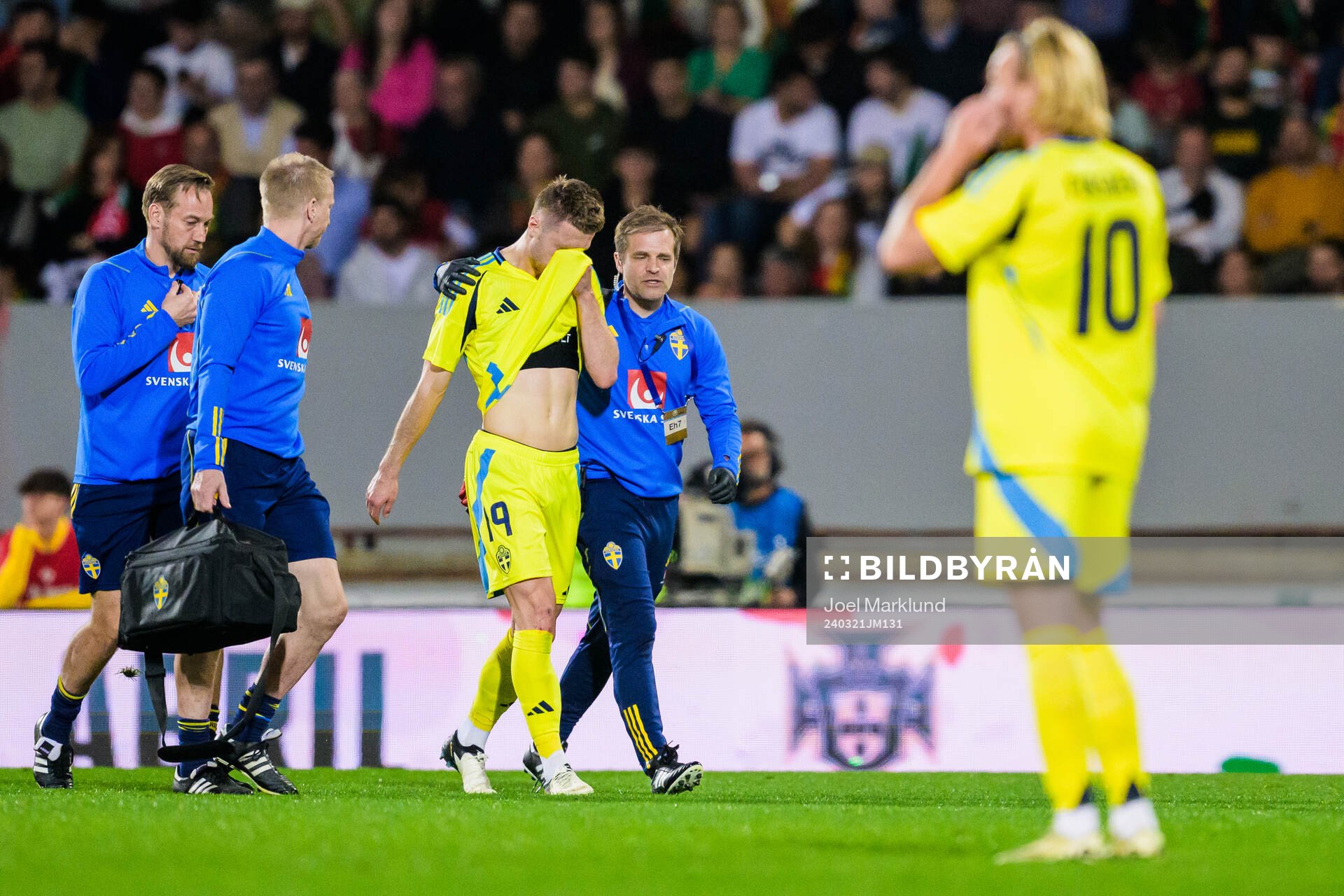 Mattias Svanberg of Sweden leaves the pitch