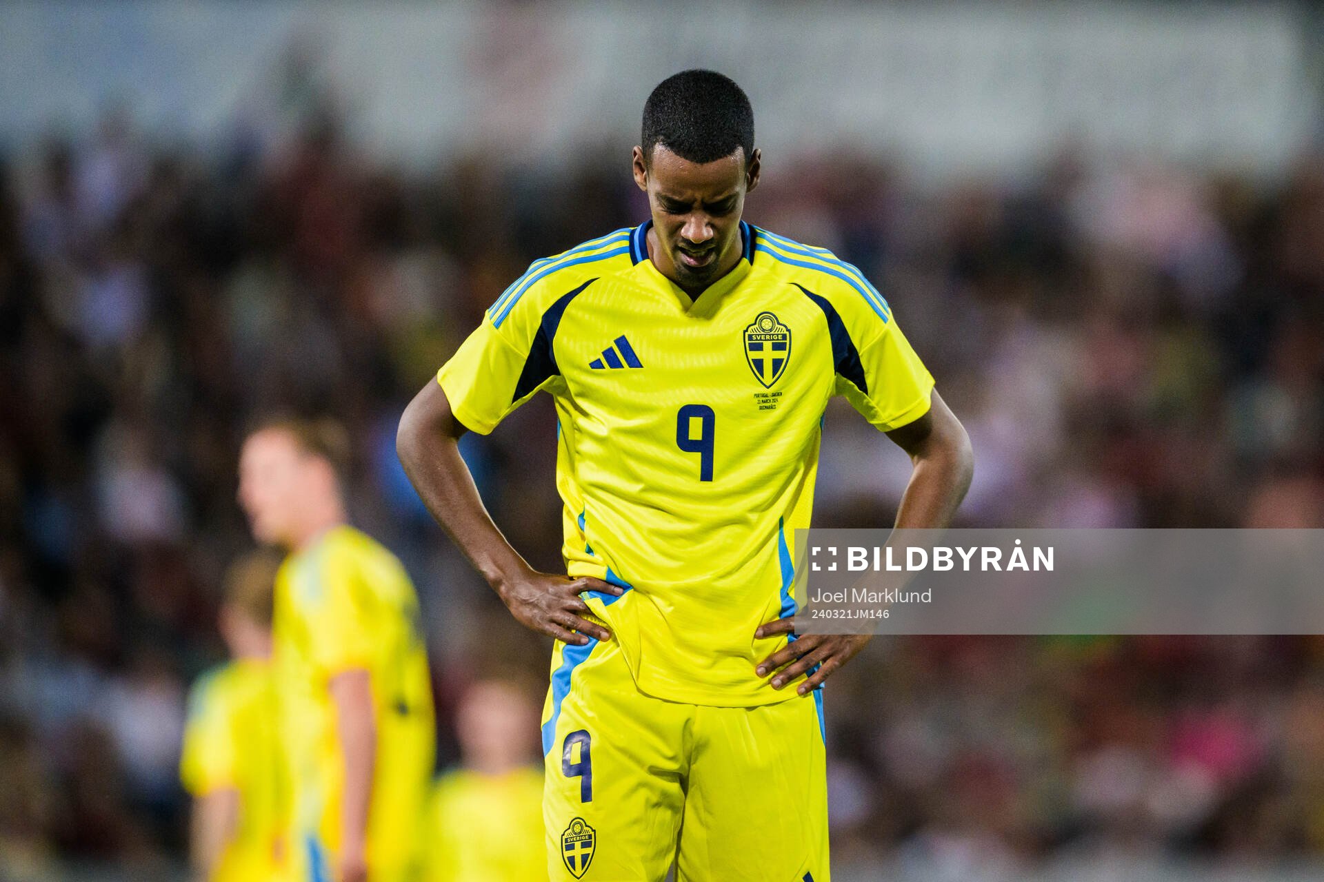 Alexander Isak of Sweden looks dejected