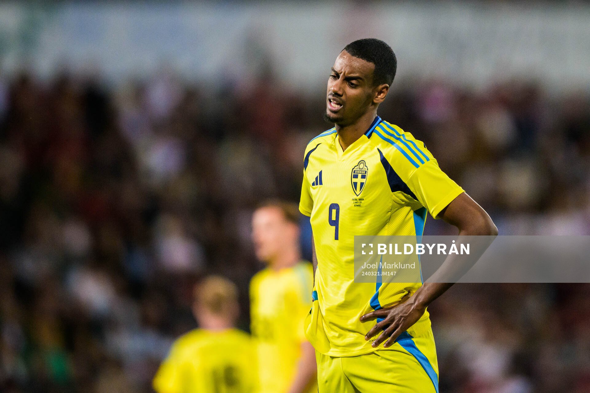 Alexander Isak of Sweden looks dejected