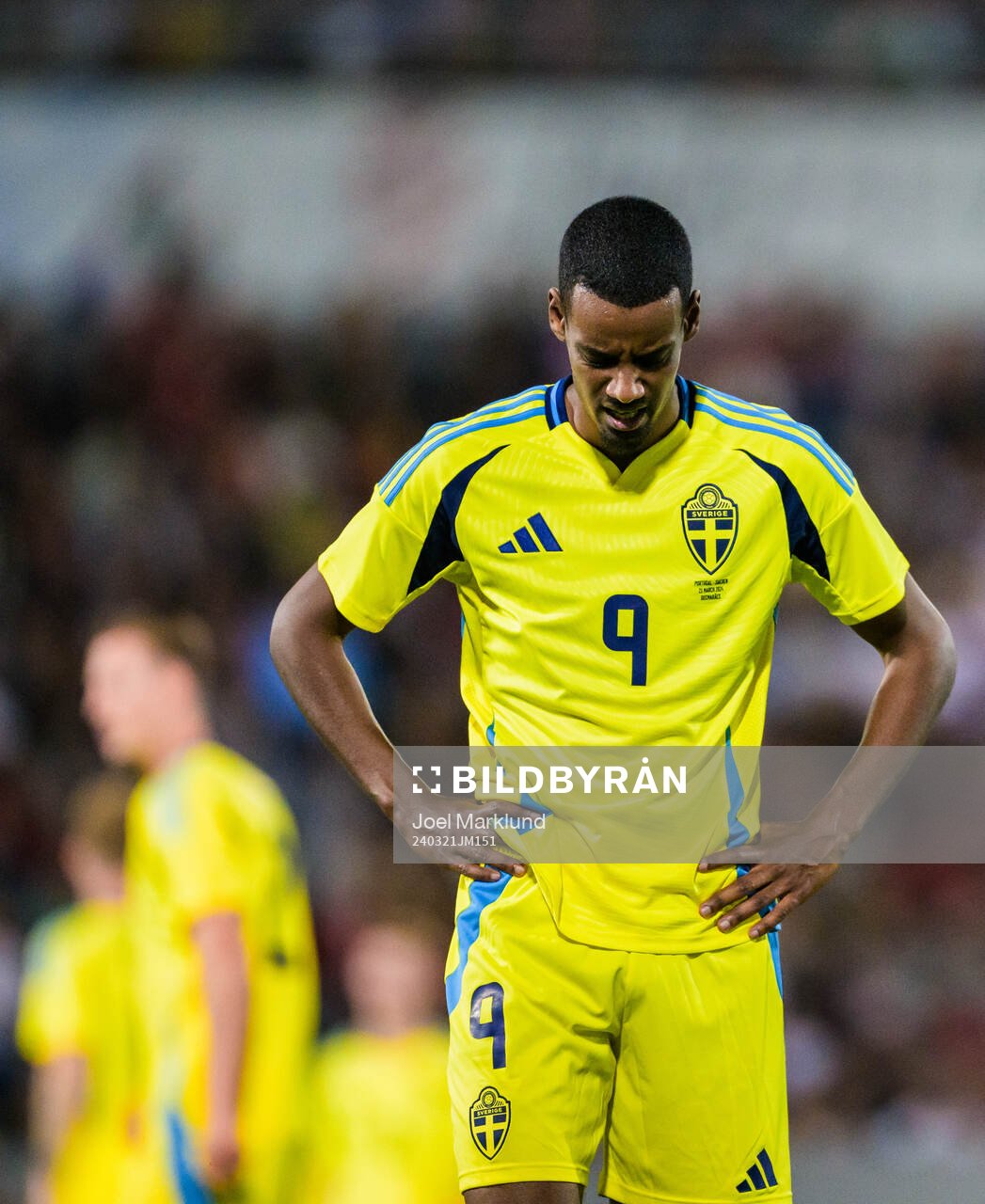 Alexander Isak of Sweden looks dejected