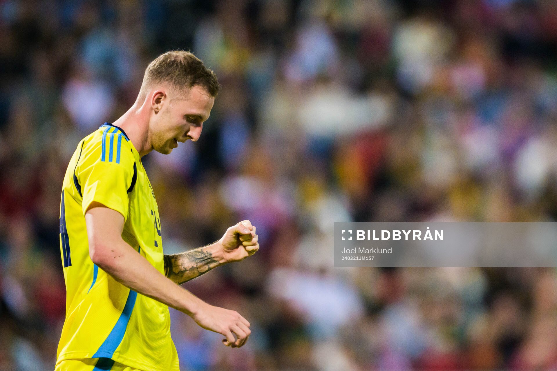 Gustaf Nilsson of Sweden celebrates