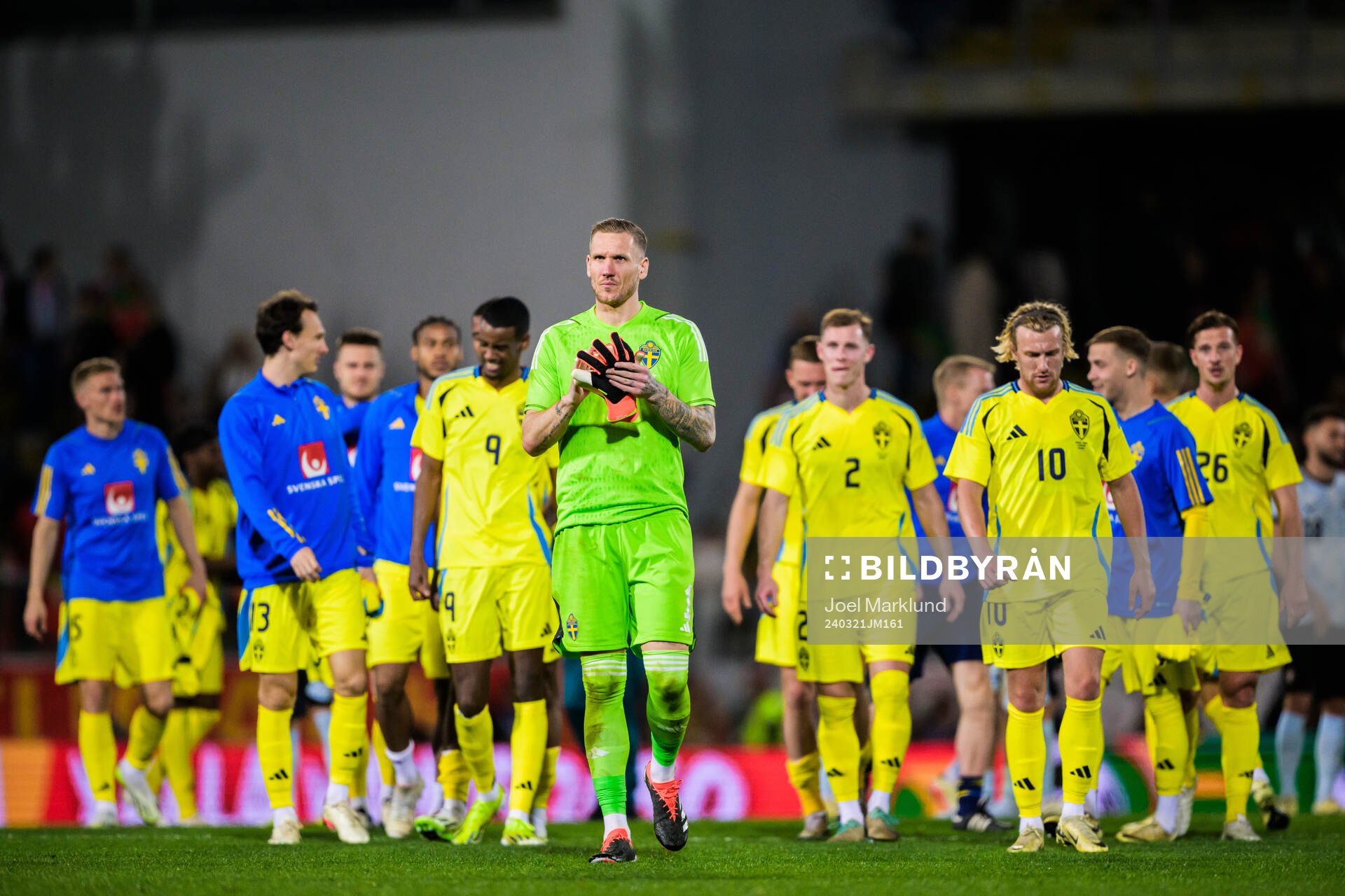 Goalkeeper Robin Olsen of Sweden looks dejected