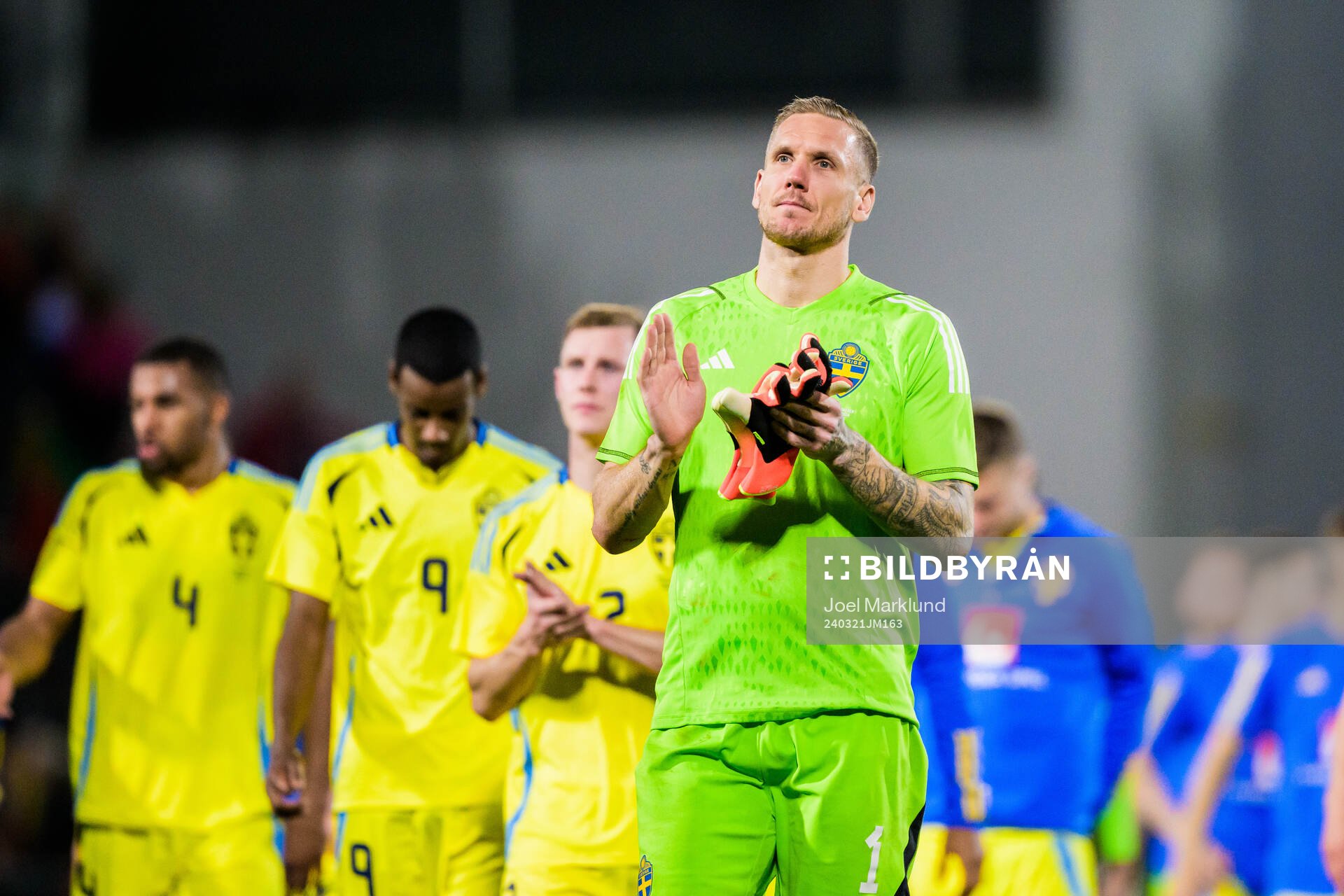 Goalkeeper Robin Olsen of Sweden looks dejected