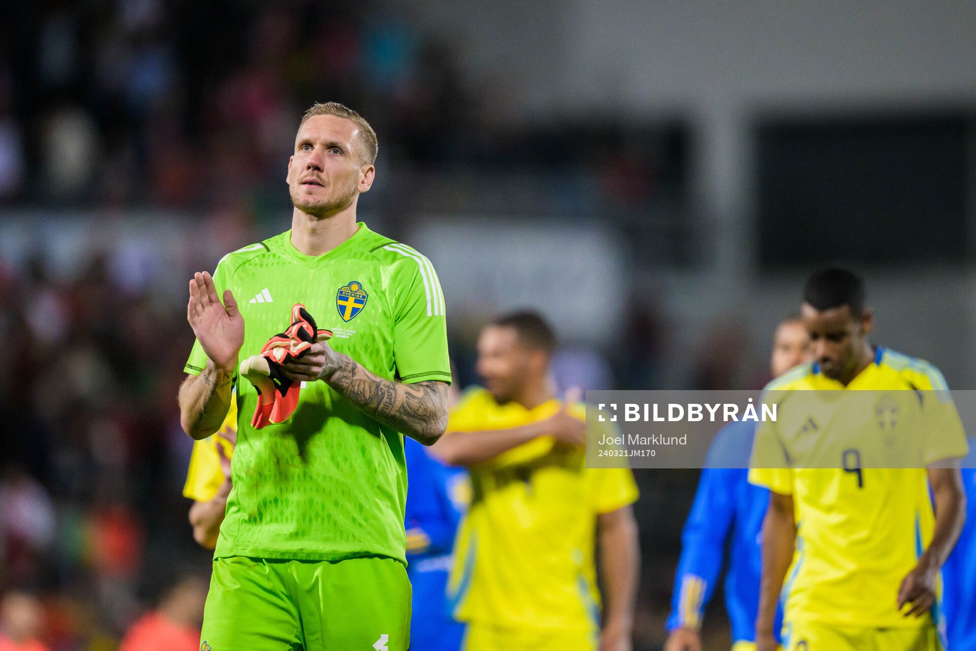 Goalkeeper Robin Olsen of Sweden looks dejected