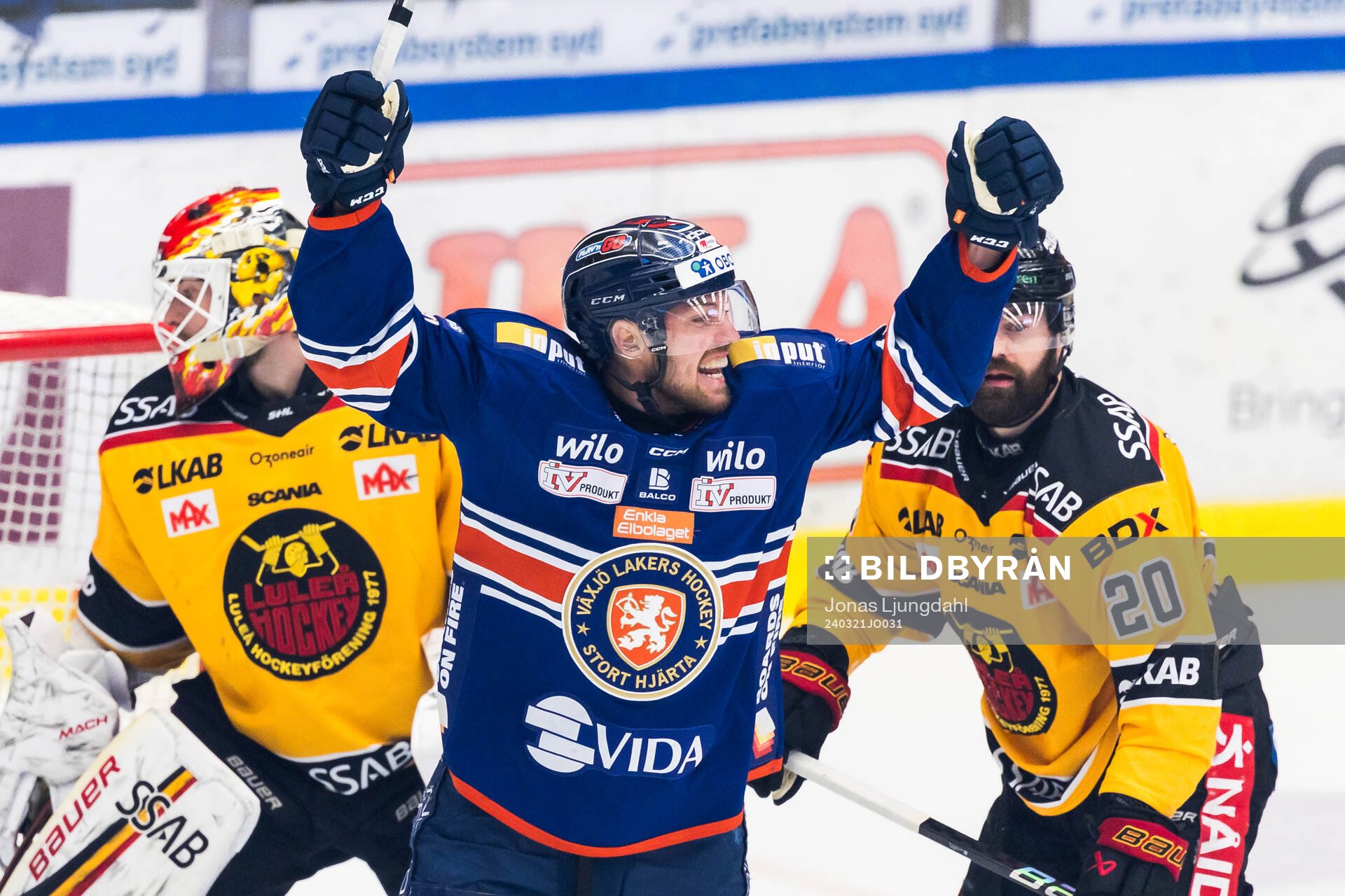 Växjös Manuel Ågren jublar