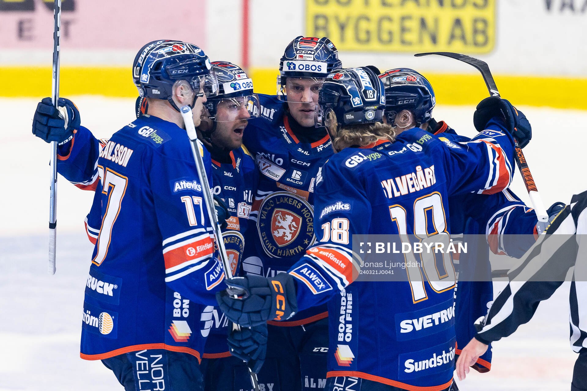 Växjös Gabriel Carlsson, Manuel Ågren, Joel Persson och