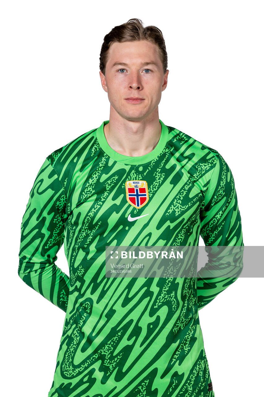 Goalkeeper Mathias Dyngeland of the Norwegian national