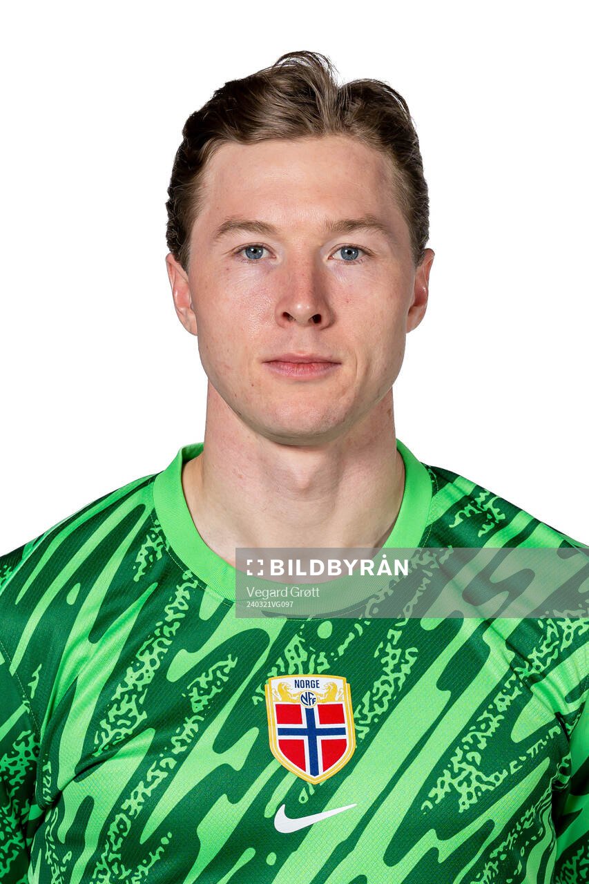 Goalkeeper Mathias Dyngeland of the Norwegian national