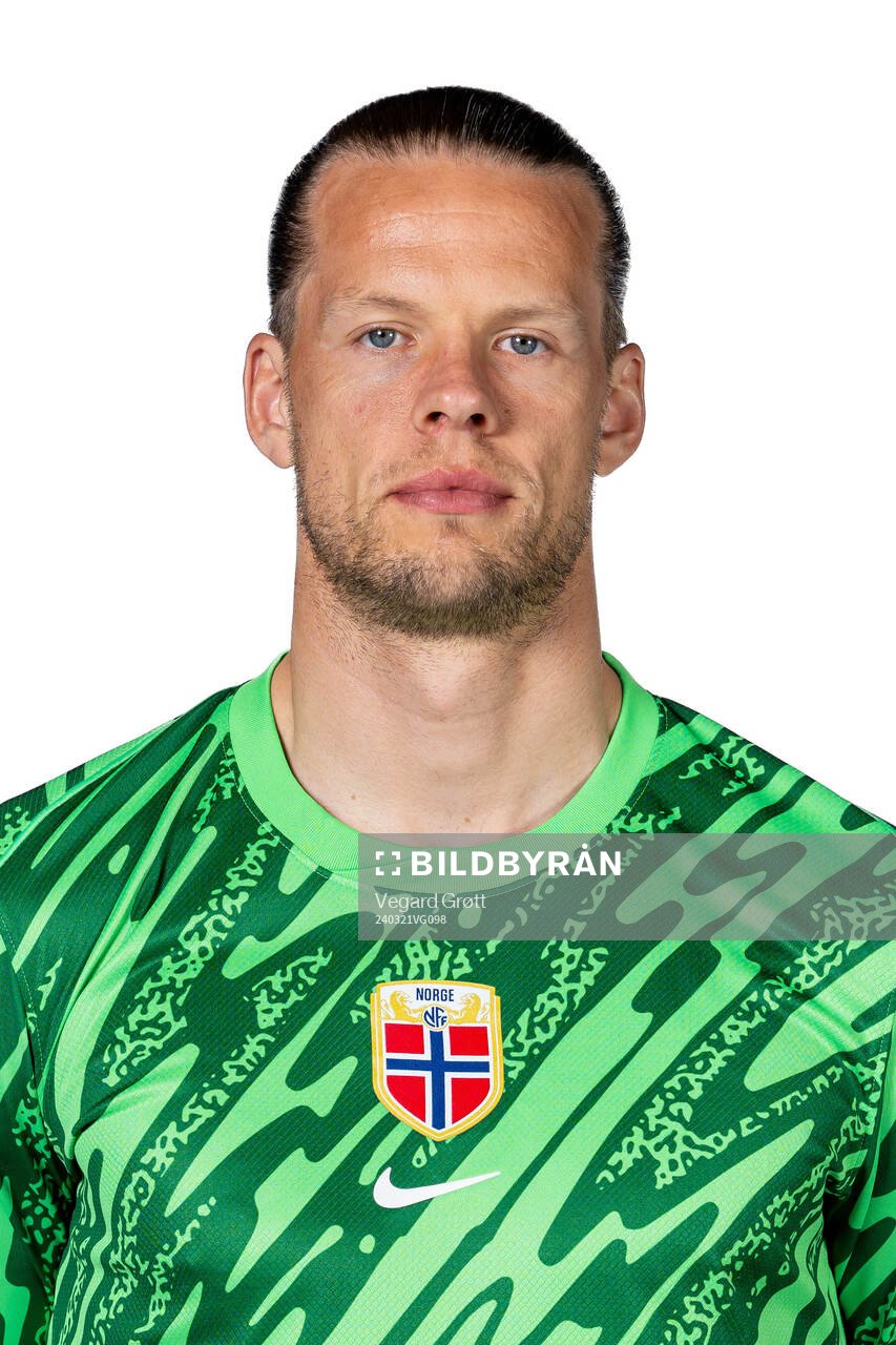 Goalkeeper Ørjan Håskjold Nyland of the Norwegian
