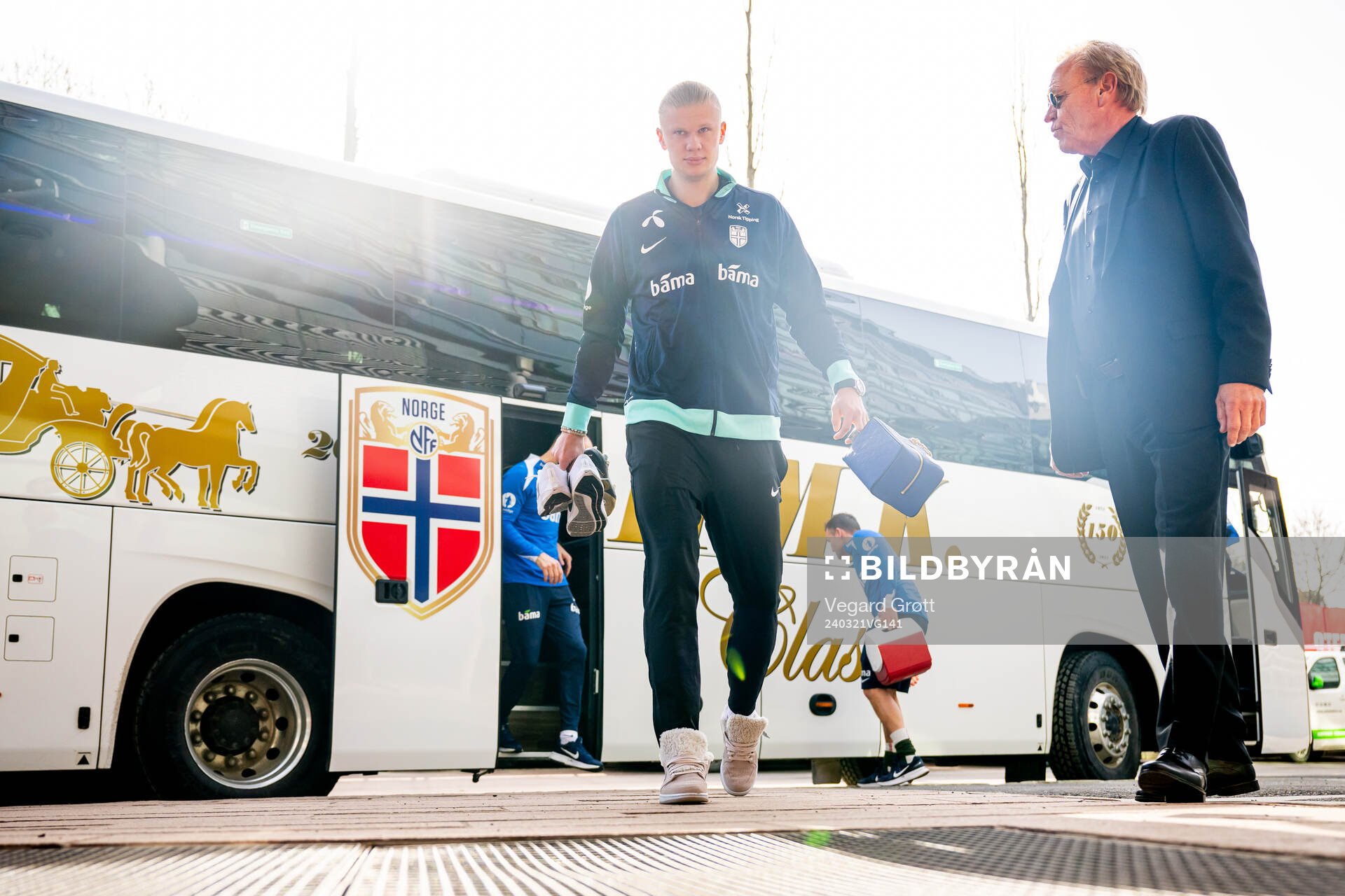 Erling Braut Haaland and Geir Ellefsen, head of security of