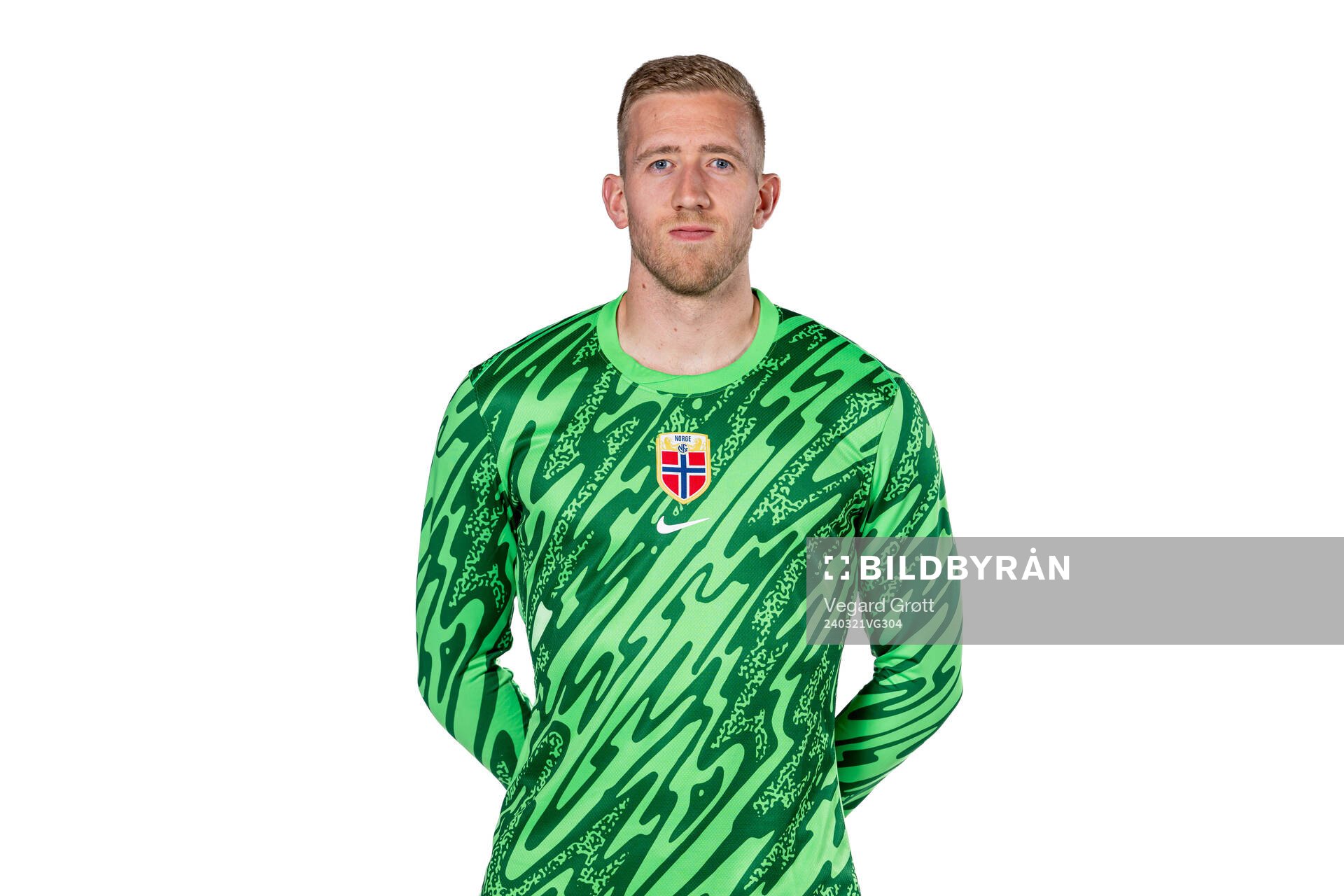 Goalkeeper Egil Selvik of the Norwegian national football
