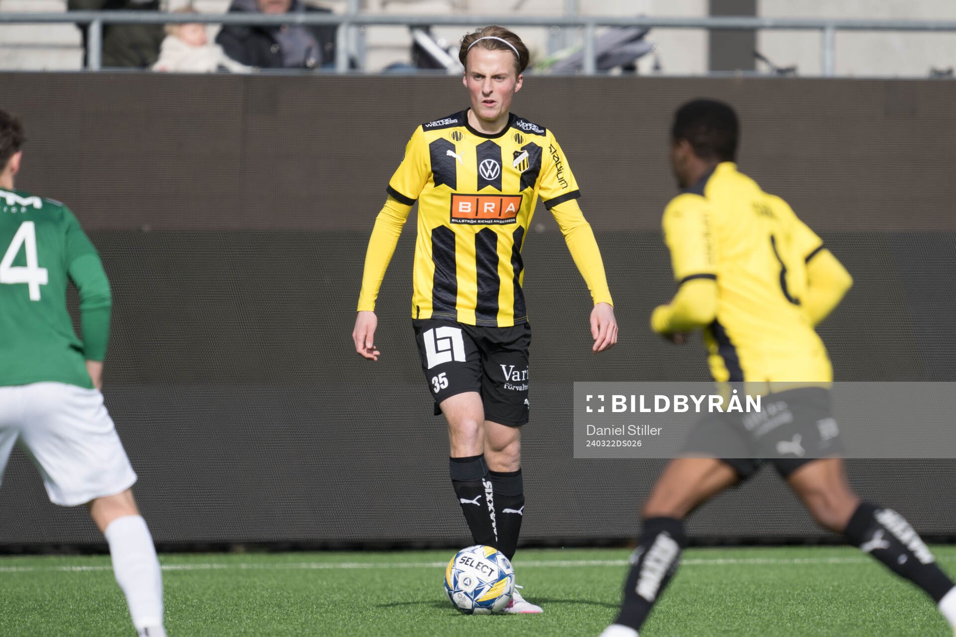 Häckens Sigge Jansson under träningsmatchen mellan Häcken och Naestved den 22 mars 2024 i Göteborg. 