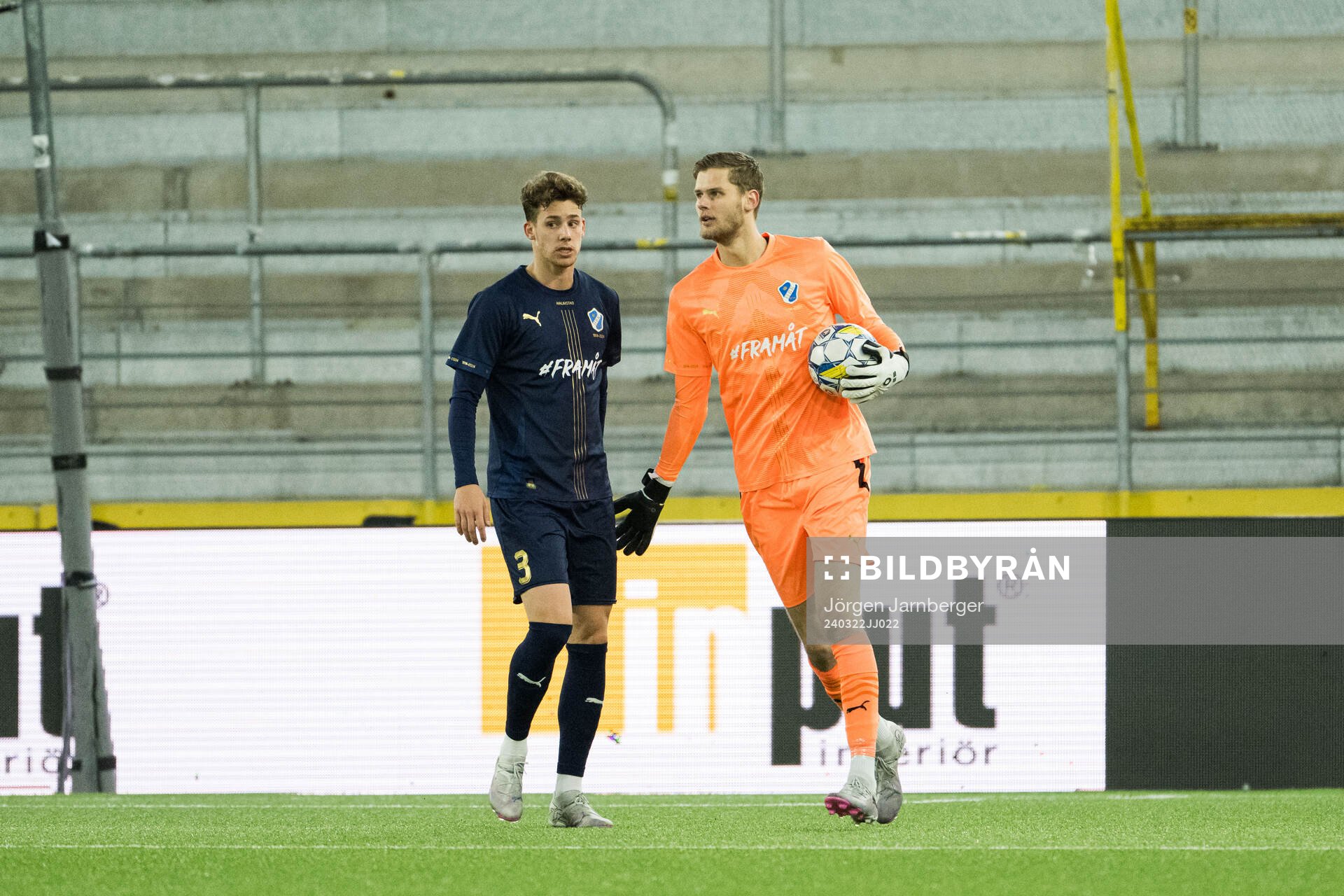 Halmstads Gabriel Wallentin och målvakt Tim Rönning