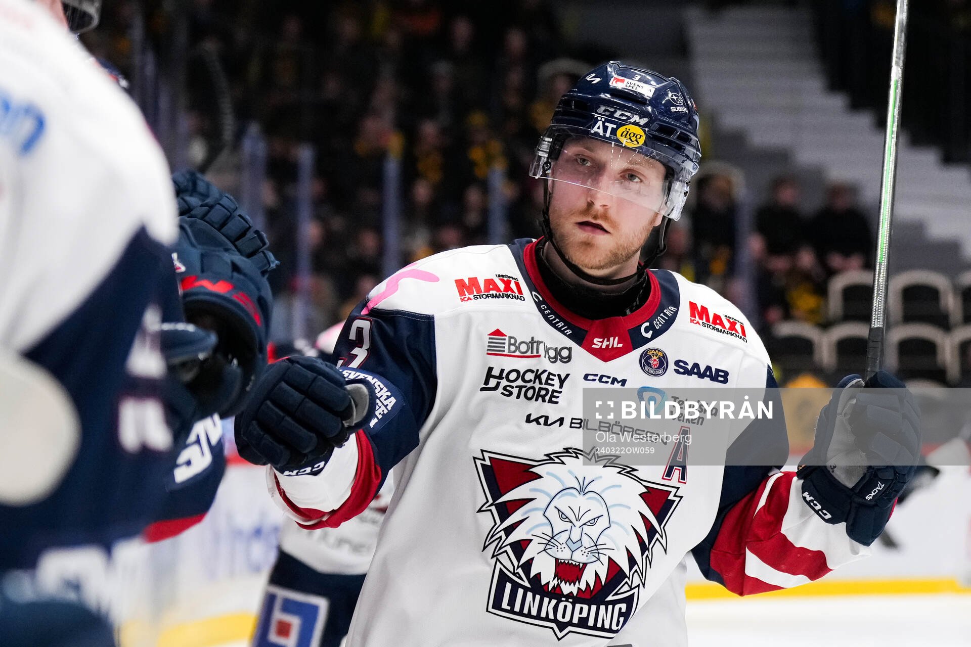 Linköpings Linus Hultström jublar