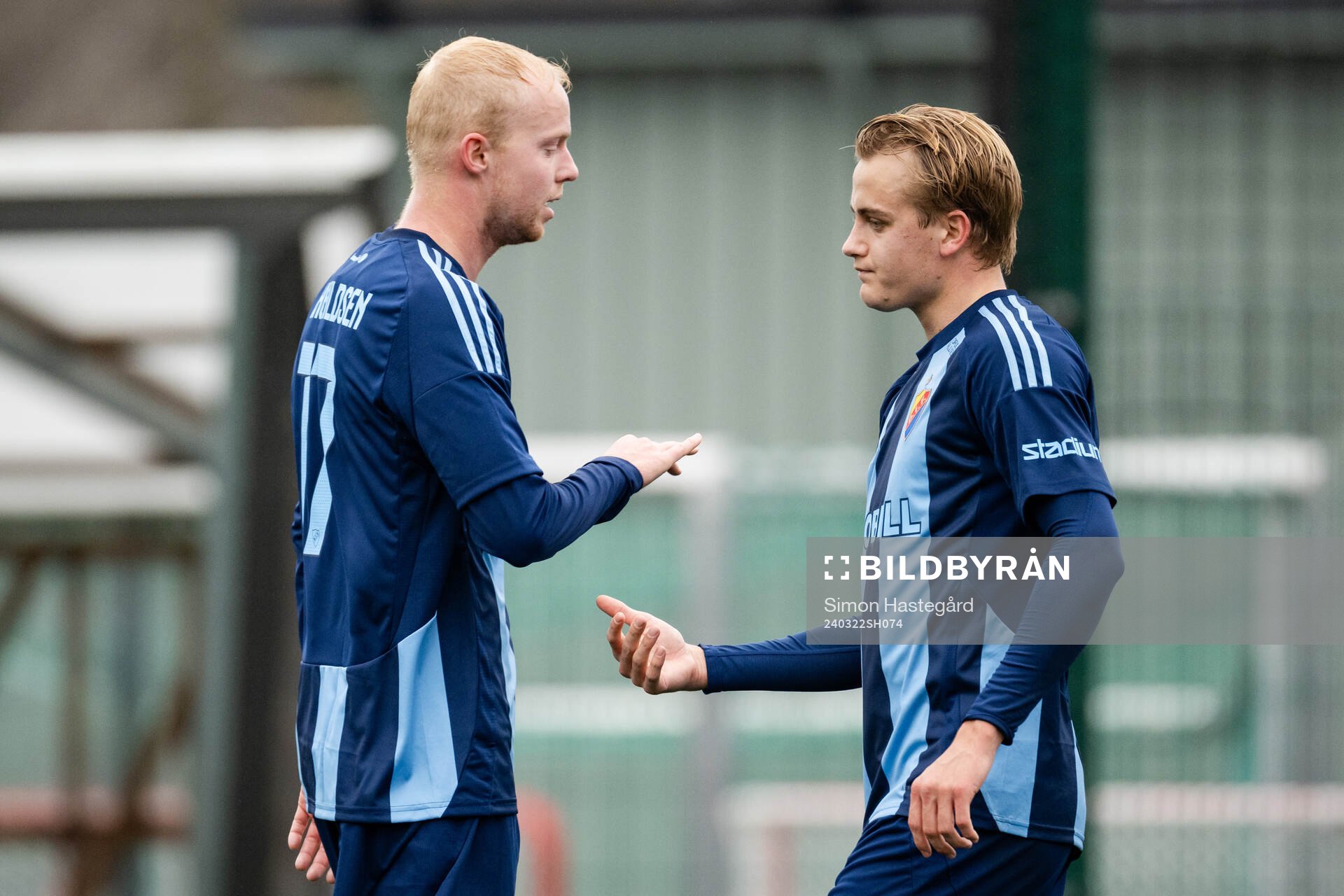 Djurgårdens Peter Therkildsen  och Oskar Fallenius jublar