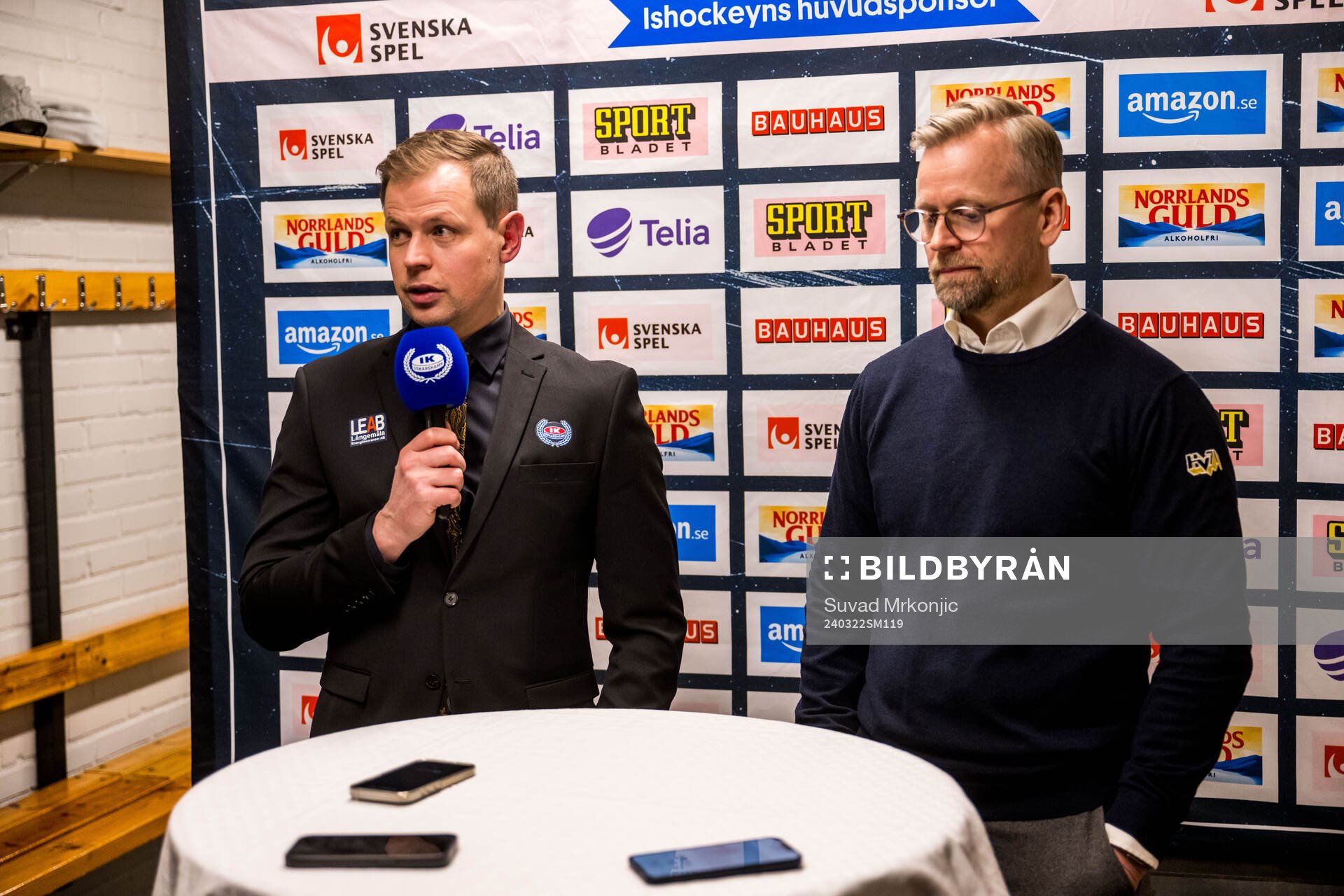 Oskarshamns tränare Martin Filander och HV71s assisterande