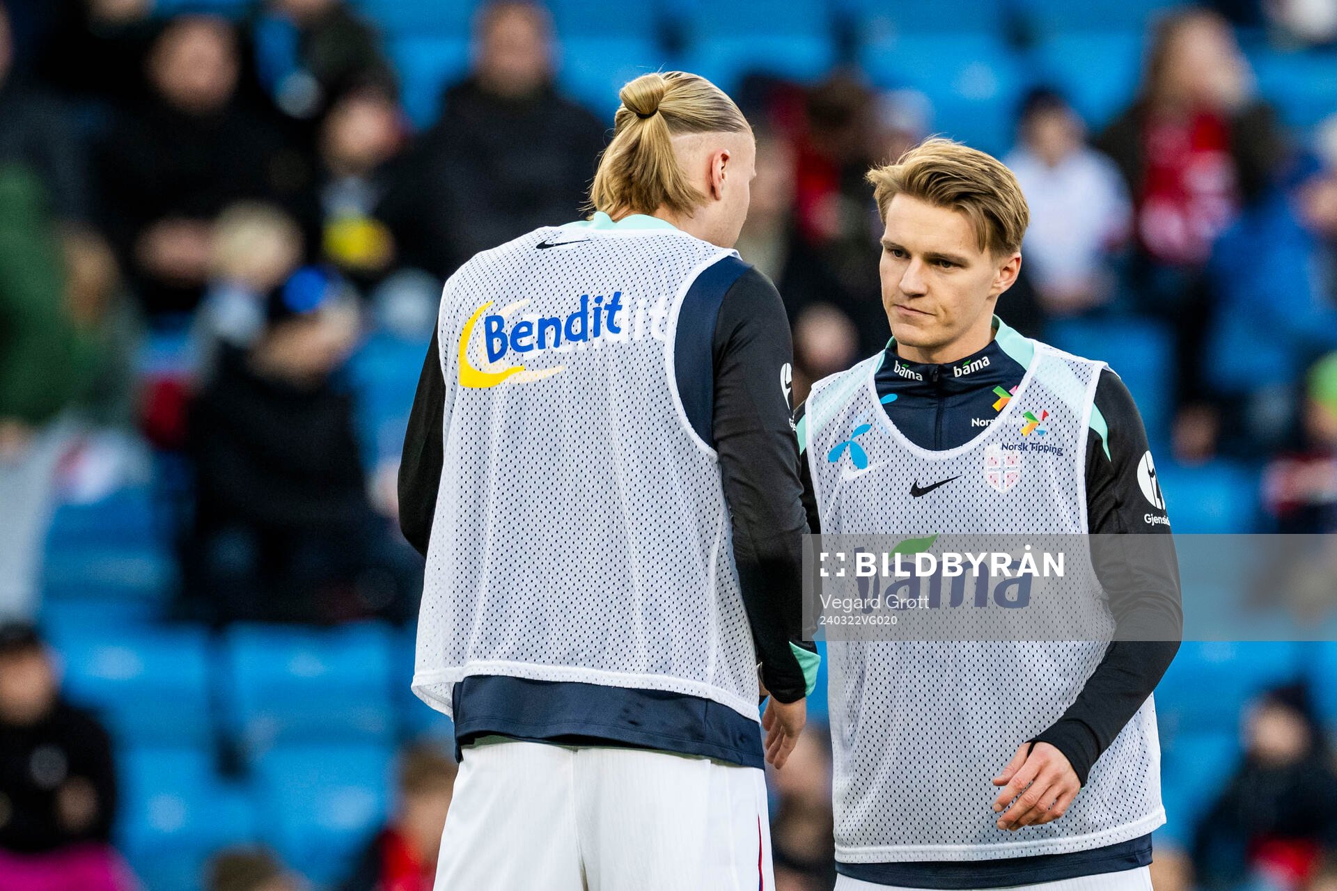 Erling Braut Haaland and Martin Ødegaard of Norway