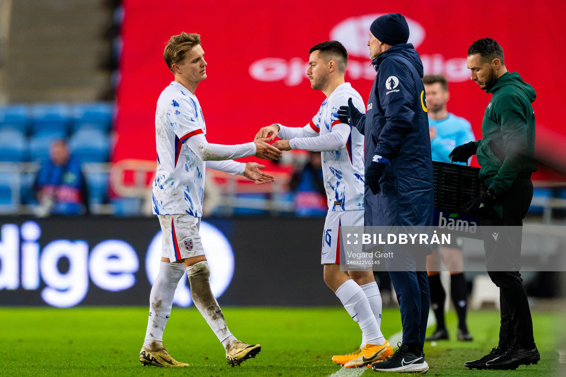 Martin Ødegaard of Norway is substituted with teammate