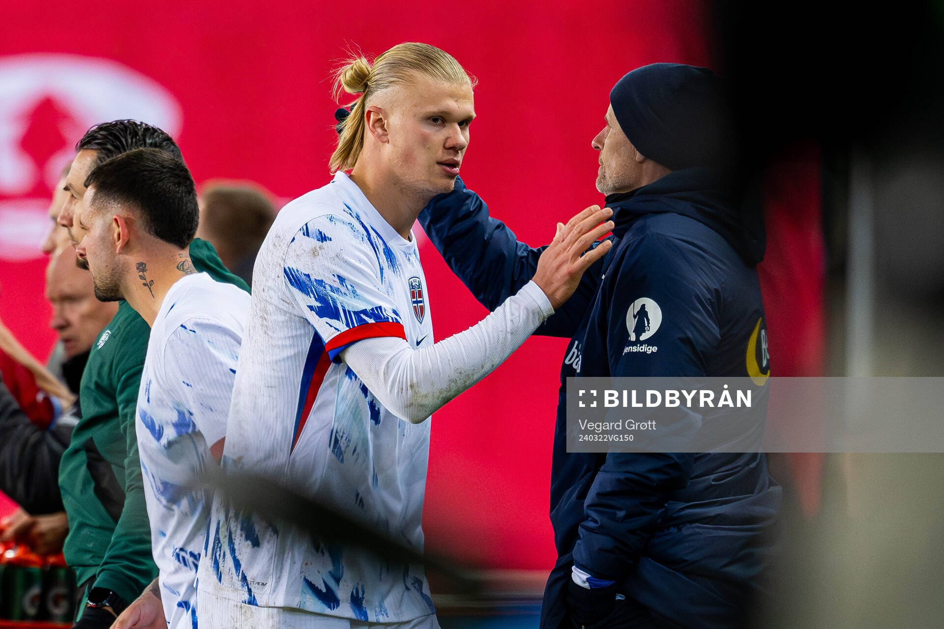 Erling Braut Haaland and Ståle Solbakken, head coach of