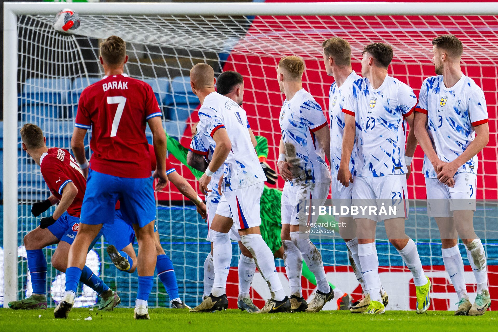 Antonin Barák of Czech Republic scores the 1-2 goal