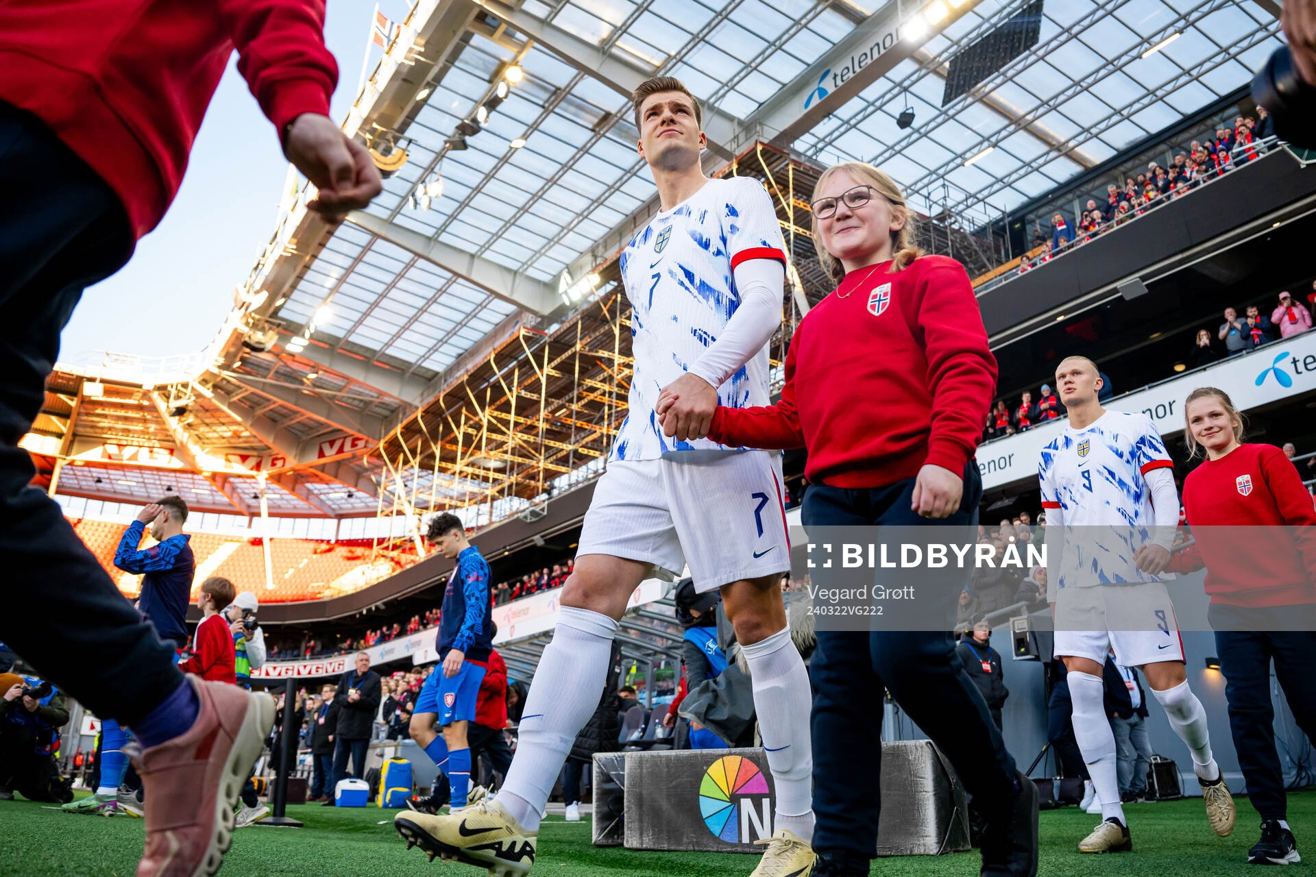 Alexander Sørloth of Norway enters the pitch