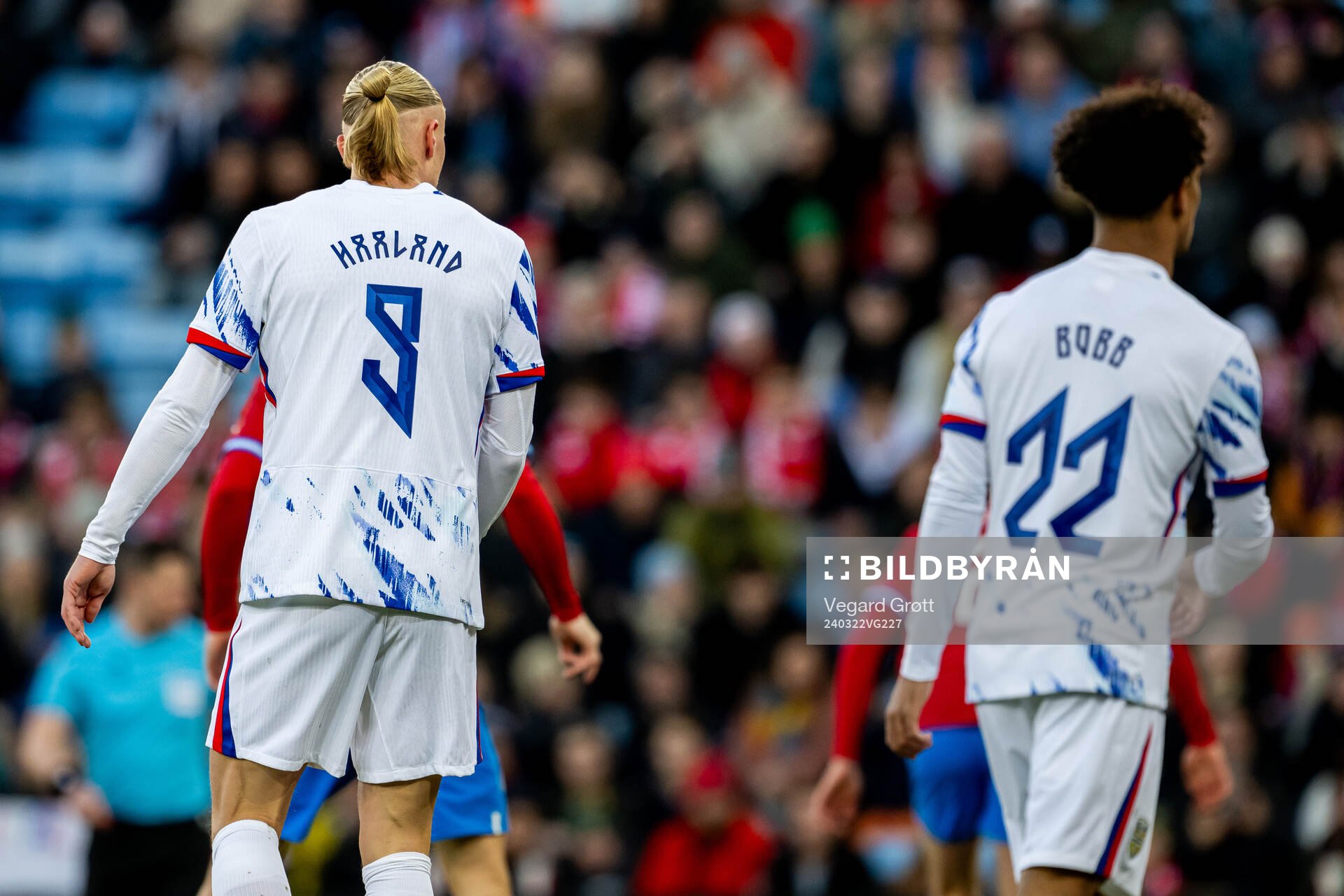 Erling Braut Haaland and Oscar Bobb of Norway