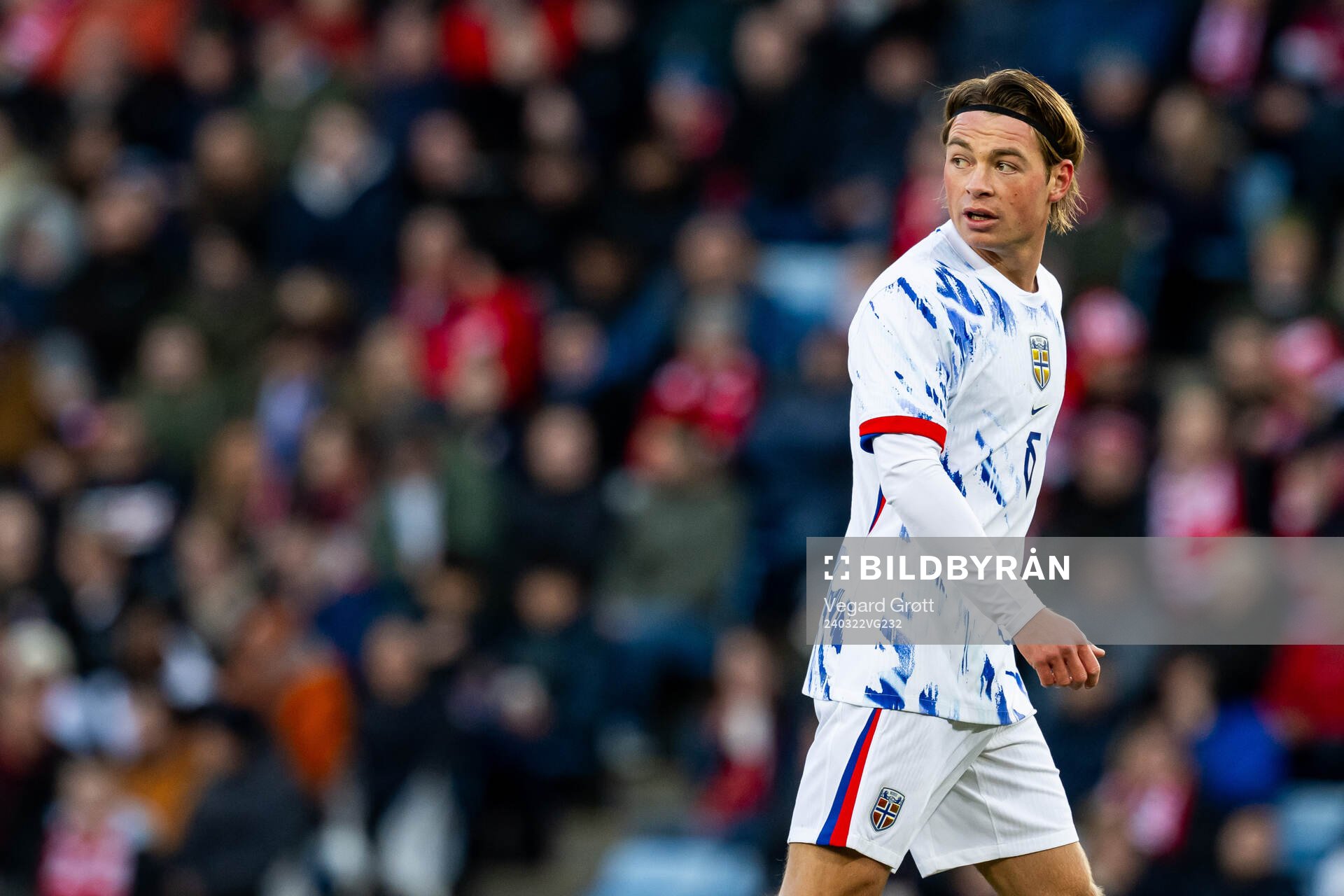 Patrick Berg of Norway during the international friendly football match between Norway and Czech Republic on March 22, 2024 in Oslo.