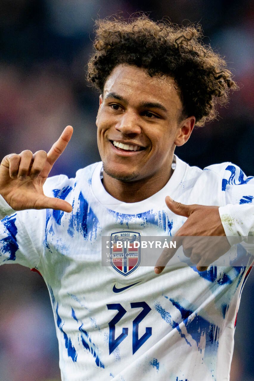 Oscar Bobb of Norway celebrates