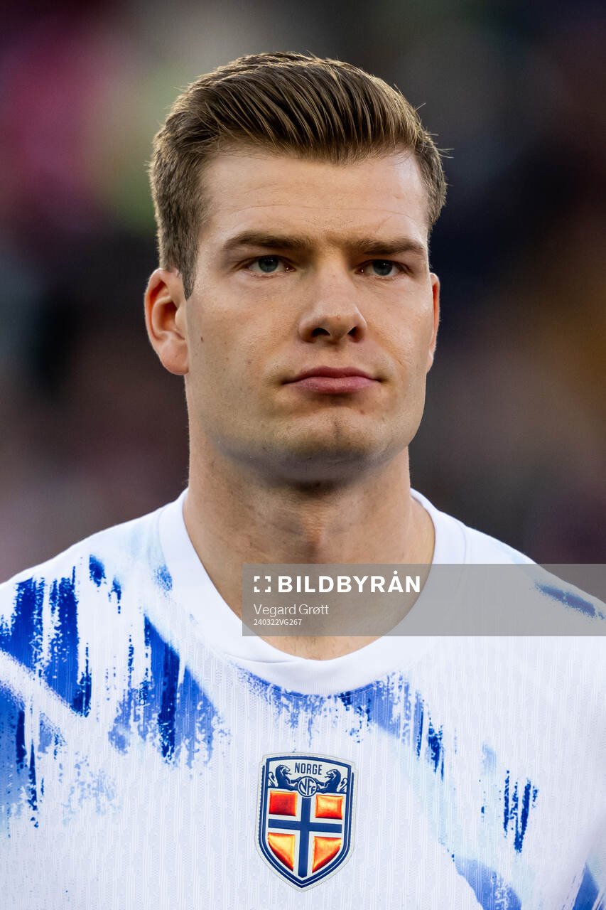 Alexander Sørloth of Norway line up