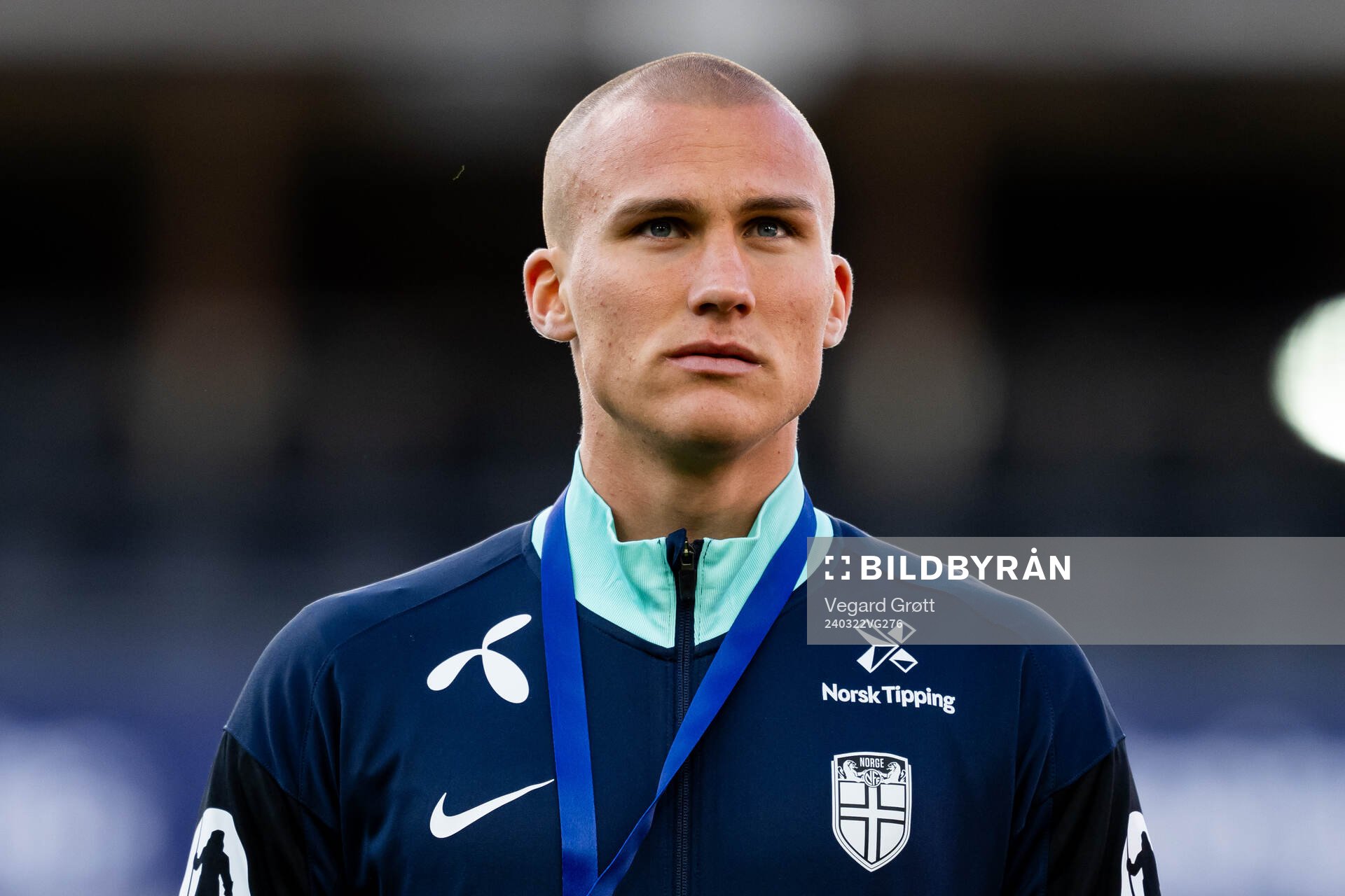 Leo Østigård of Norway ahead of the international friendly football match between Norway and Czech Republic on March 22, 2024 in Oslo.