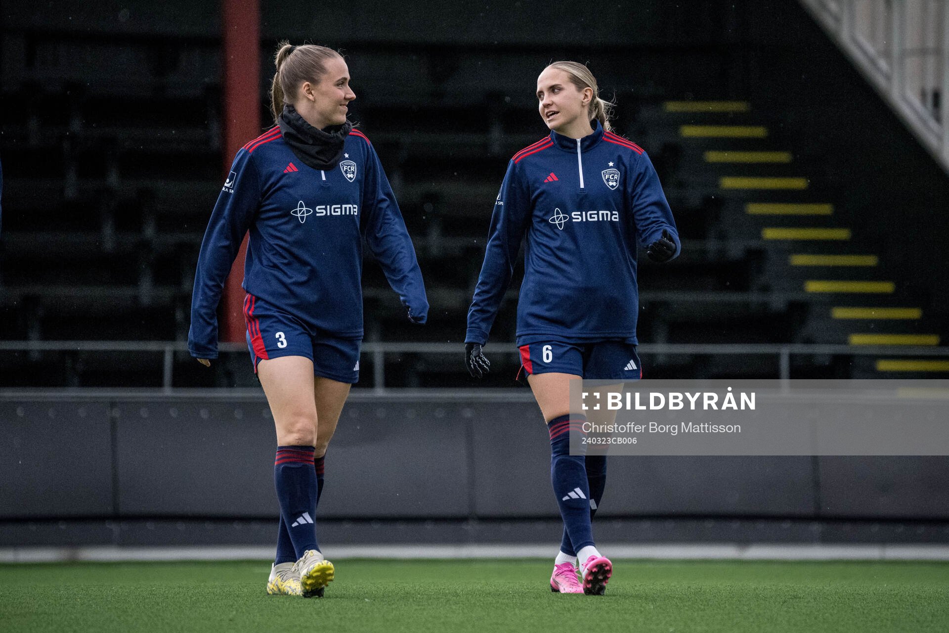 FC Rosengårds Gudrun Arnardottir och Ria Noora Minerva