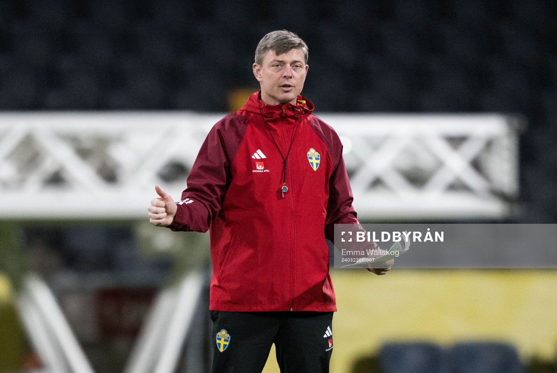 Head coach Jon Dahl Tomasson of Sweden of the Swedish men's