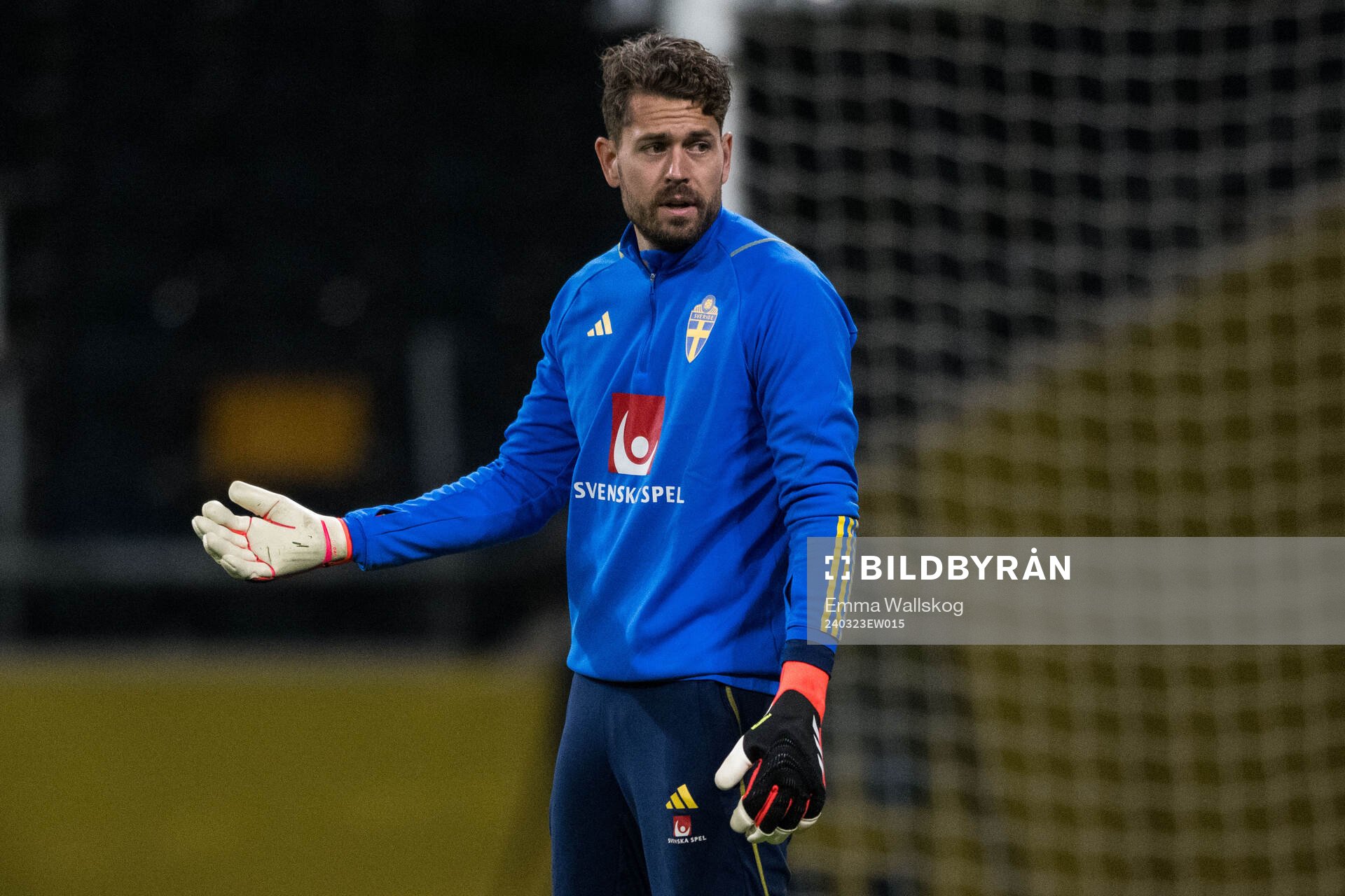 Goalkeeper Kristoffer Nordfeldt of Sweden of the Swedish