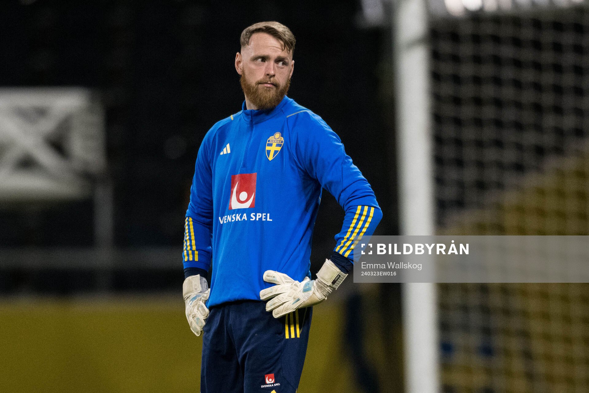 Goalkeeper Viktor Johansson of Sweden of the Swedish men's
