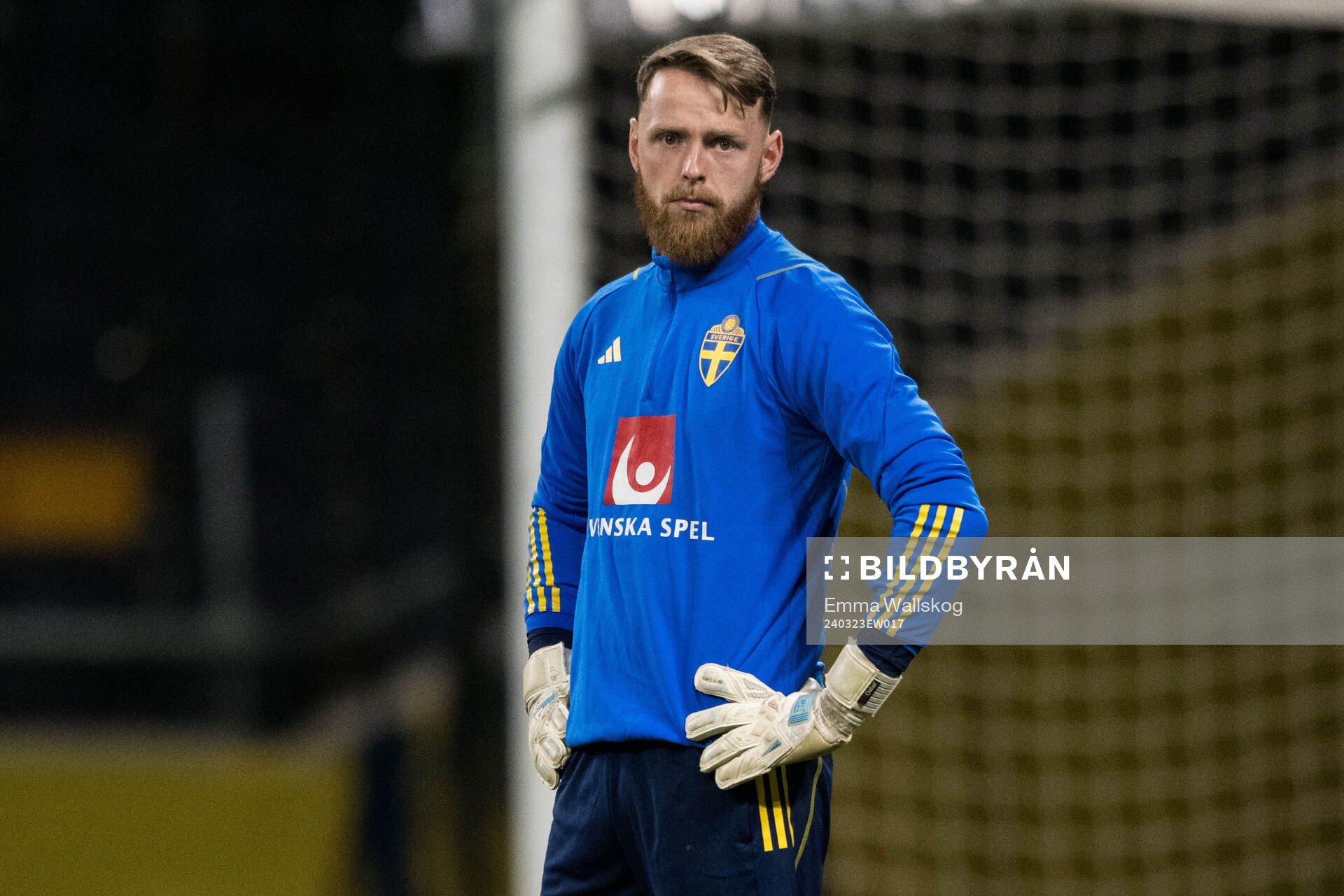 Goalkeeper Viktor Johansson of Sweden of the Swedish men's