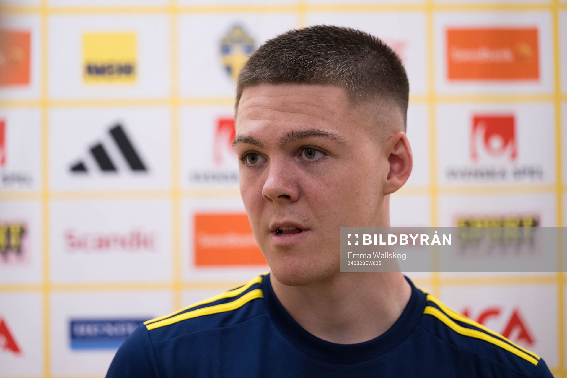Emil Holm of Sweden of the Swedish men's national football