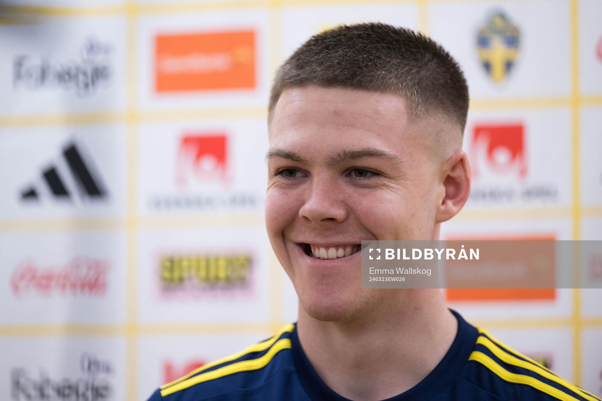Emil Holm of Sweden of the Swedish men's national football