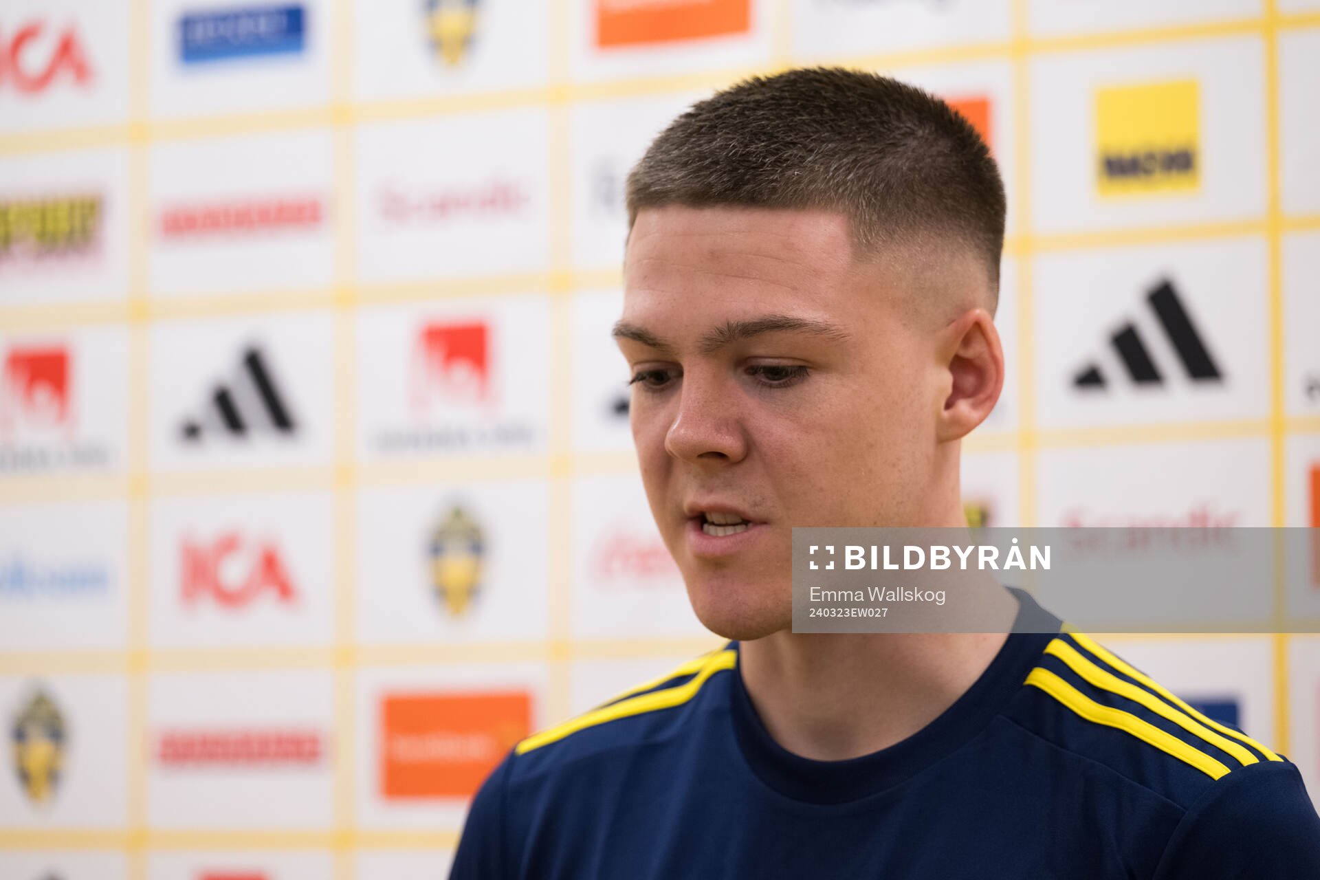 Emil Holm of Sweden of the Swedish men's national football
